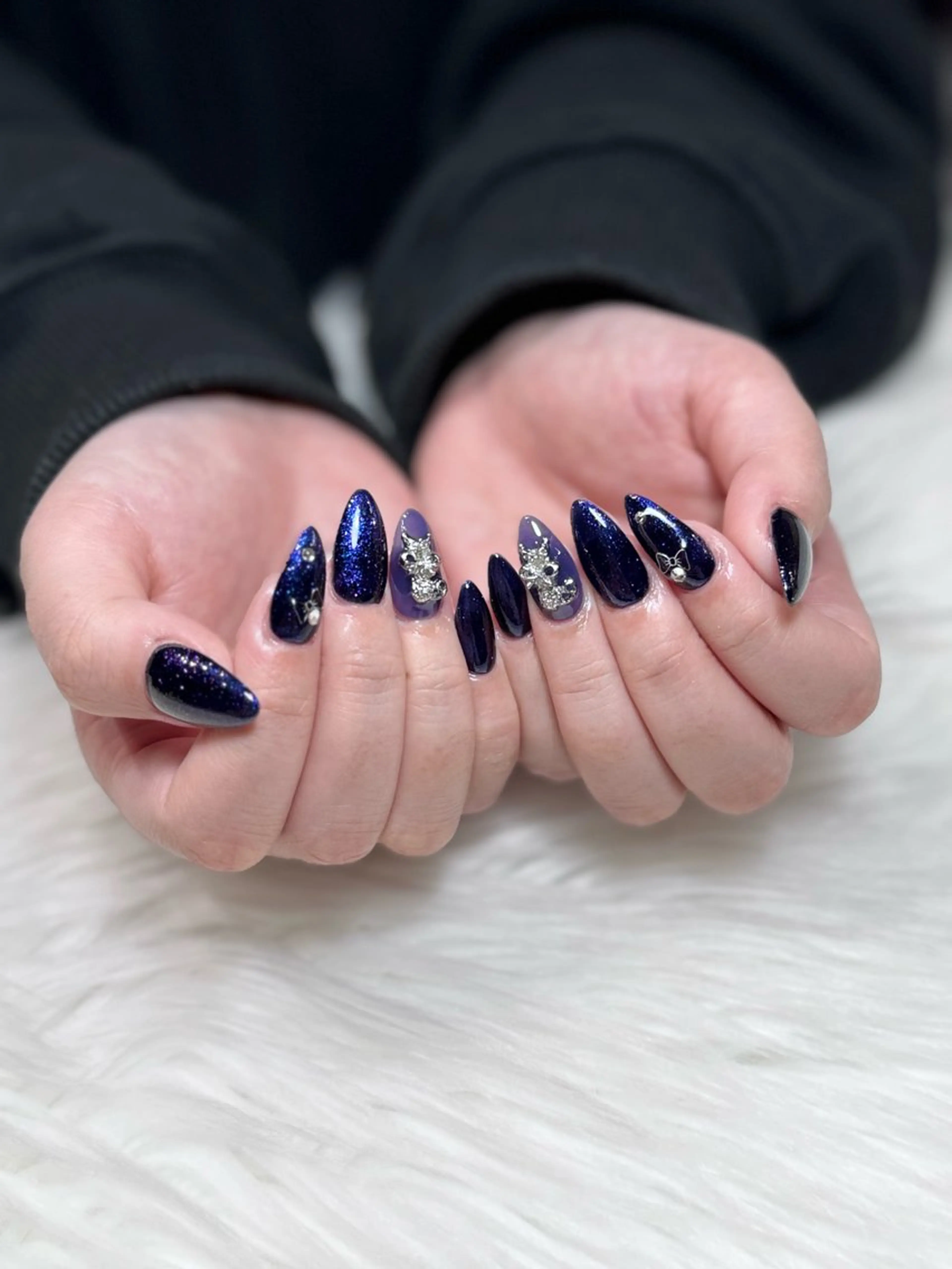 ネイル アートネイル オーロラネイル ジェルネイル 韓国ネイル ロングネイル ハンドネイル Nichi Nailsのネイルデザイン