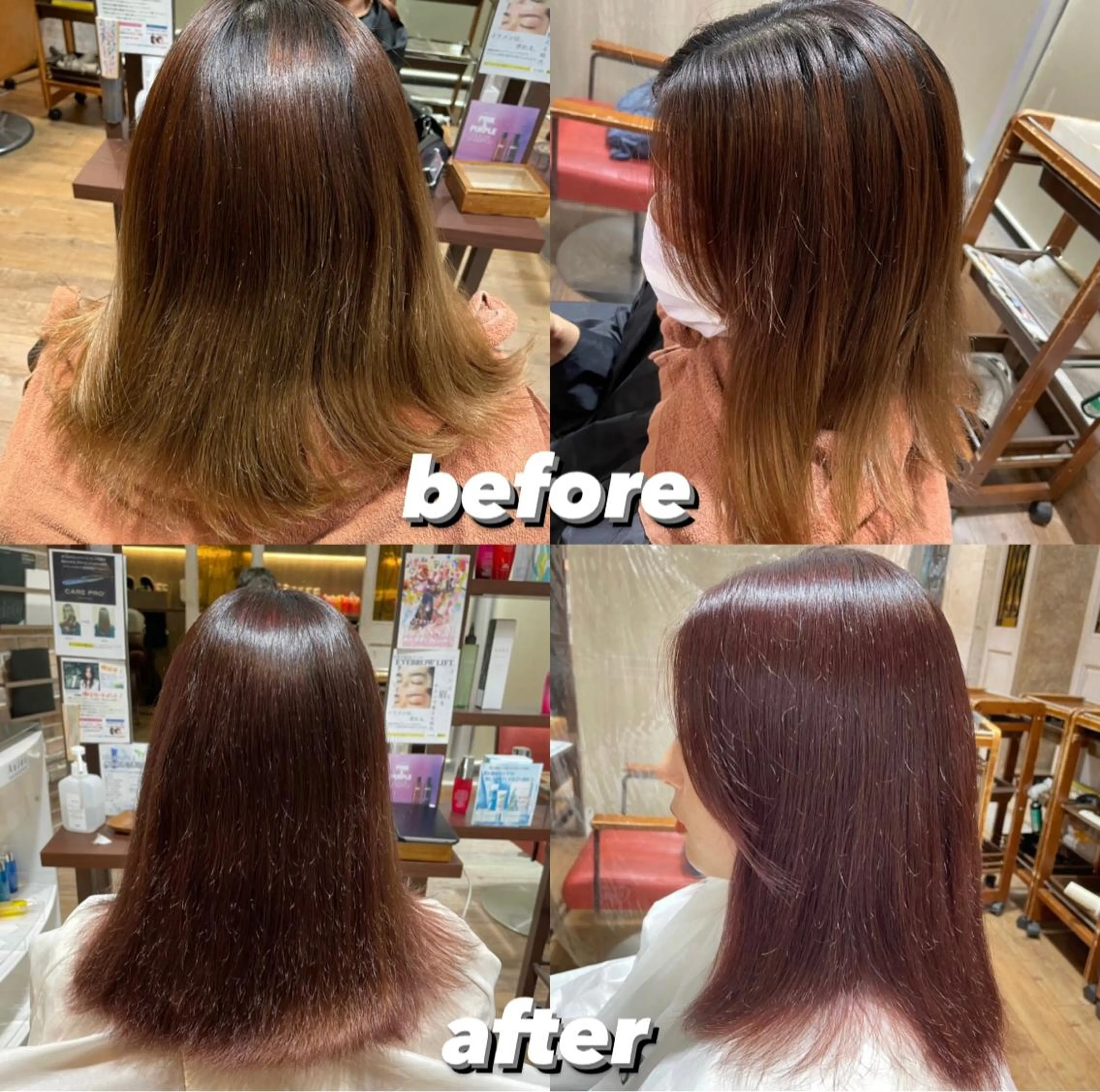 セミロング ピンクラベンダー ☆レディースショート ☆吉崎☆のヘアスタイル