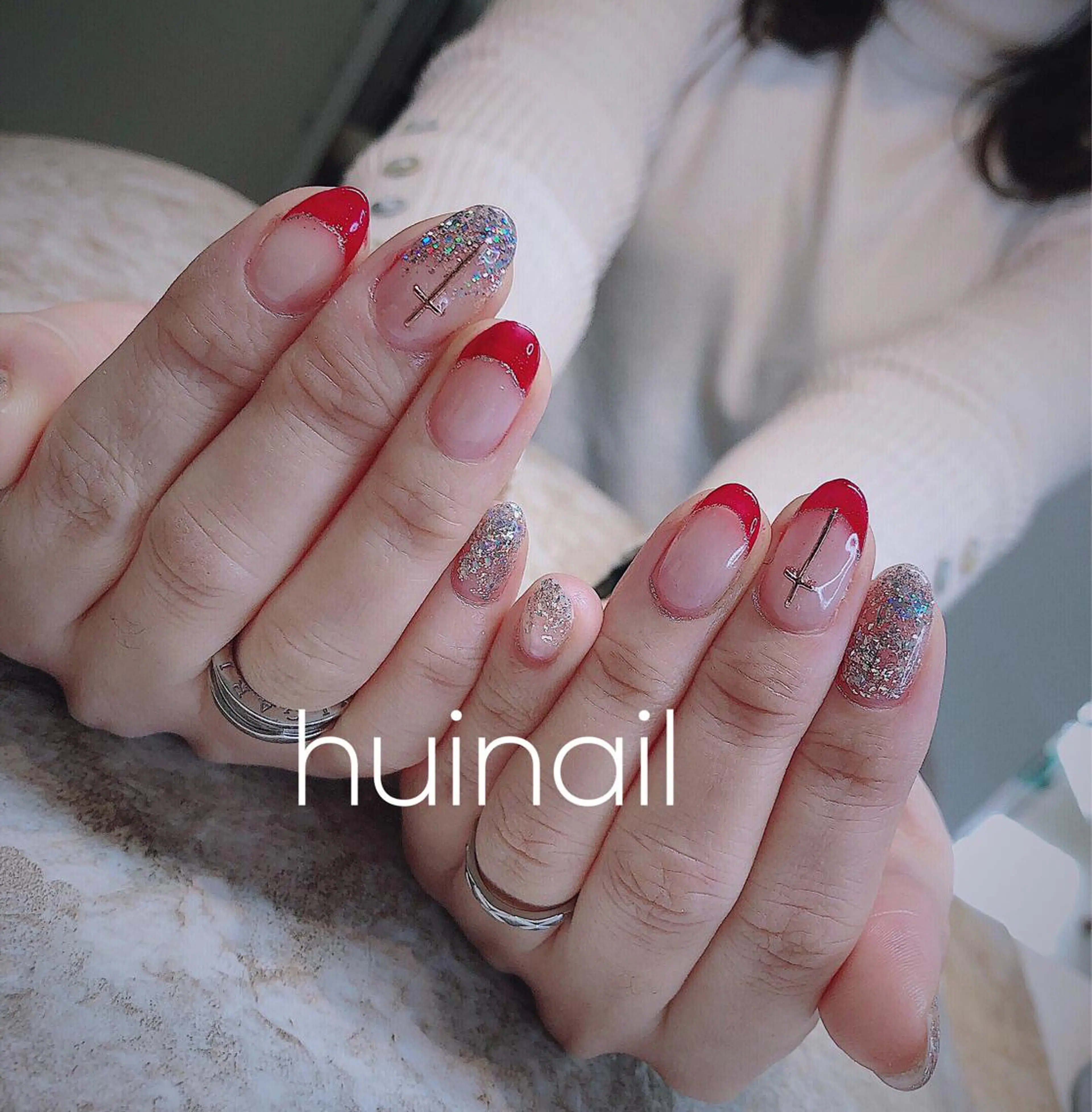 ミディアム めぐみのネイルサロン スタッフ練習のネイルデザイン