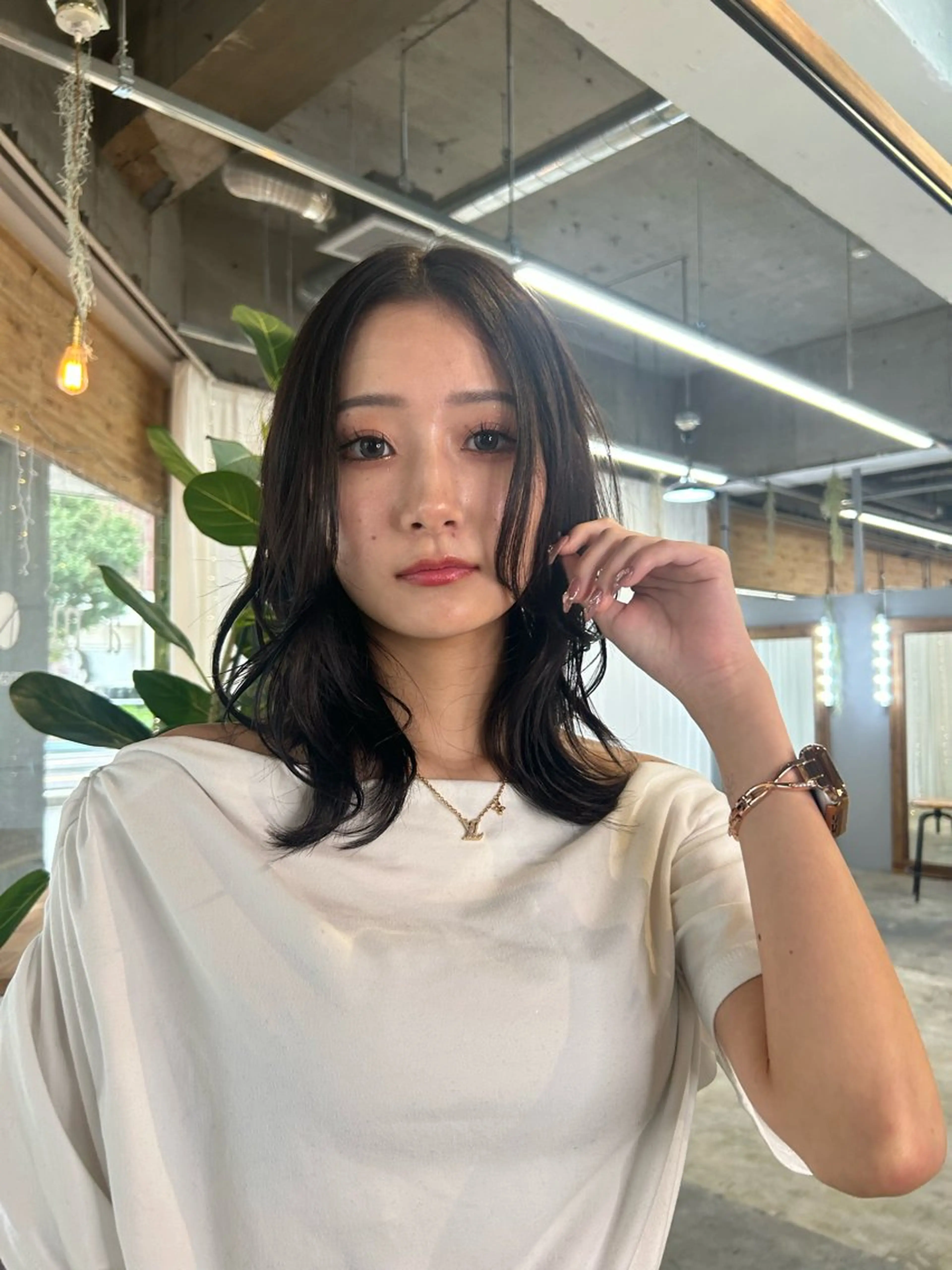 ミディアム カラー 髪質改善 レイヤーカット 似合わせカット トリートメント VISUALIST所属・小倉/レイヤー/ 顔周りカット/naoのヘアスタイル