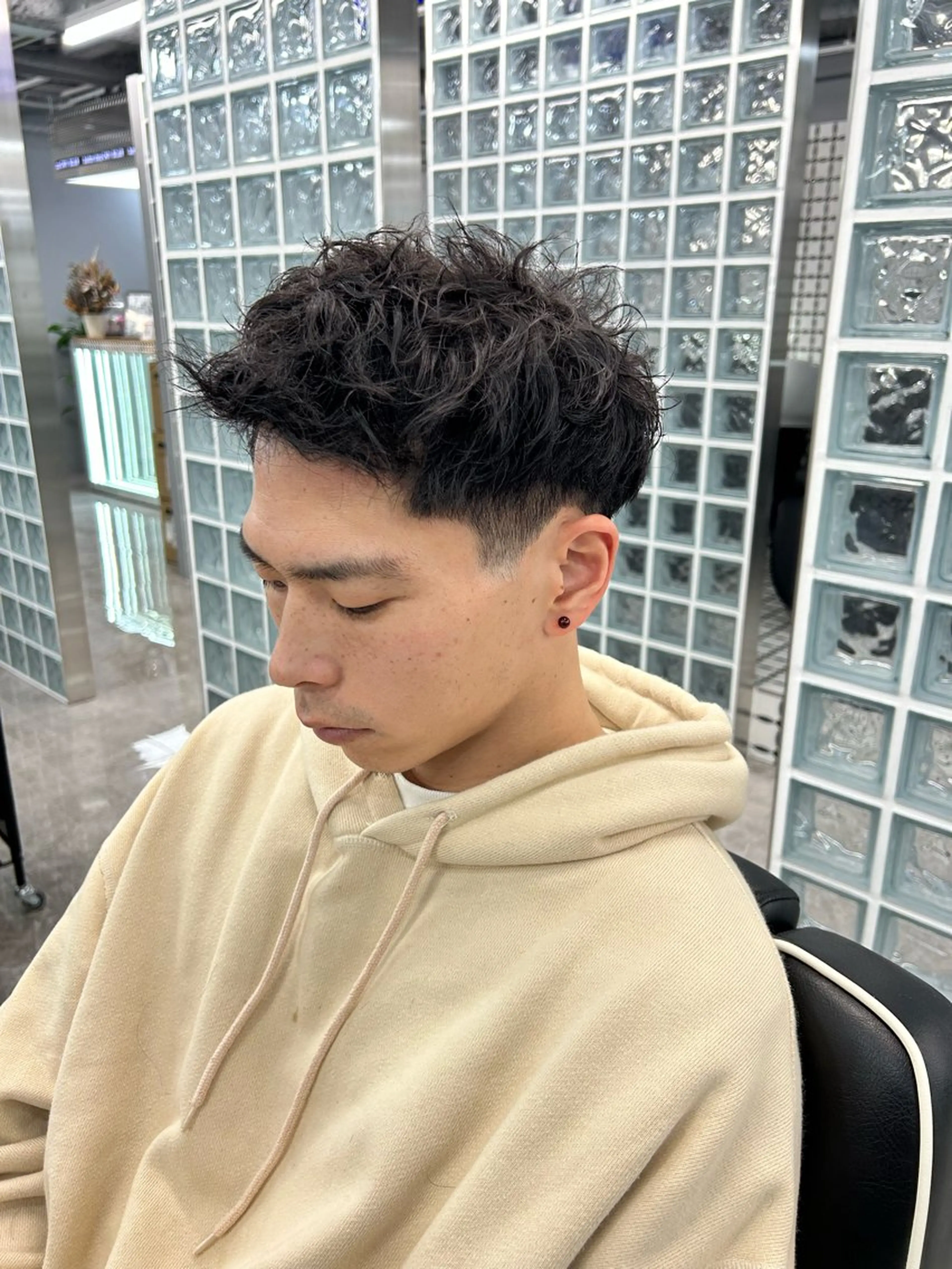 ショート パーマ メンズ メンズパーマ ショートヘア 難波店/メンズ/ フェード/河本かほのヘアスタイル