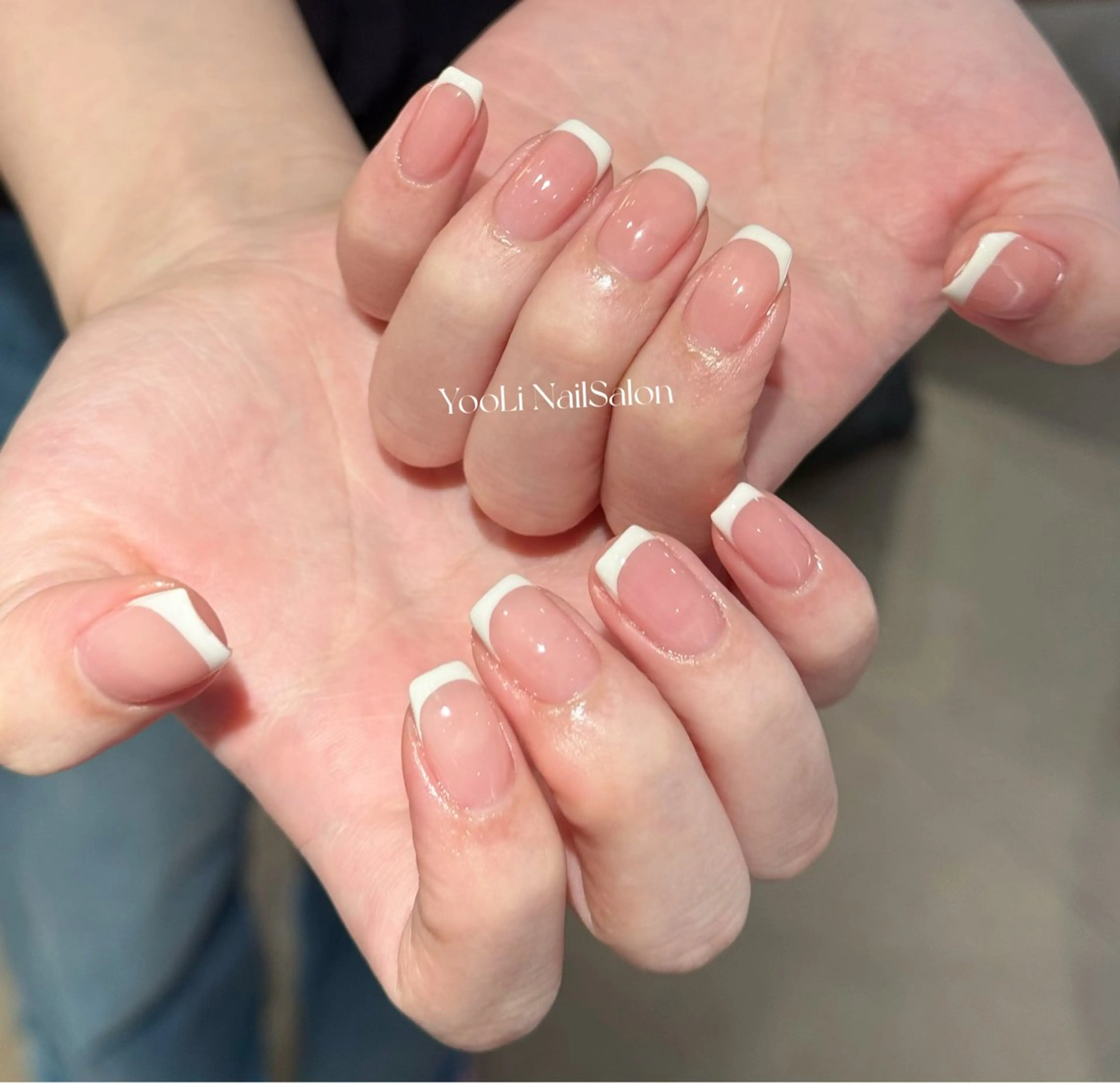 ネイル アートネイル オーロラネイル チークネイル フレンチネイル ガラスフレンチ 🎀🎀YooLi Nail Salonのネイルデザイン