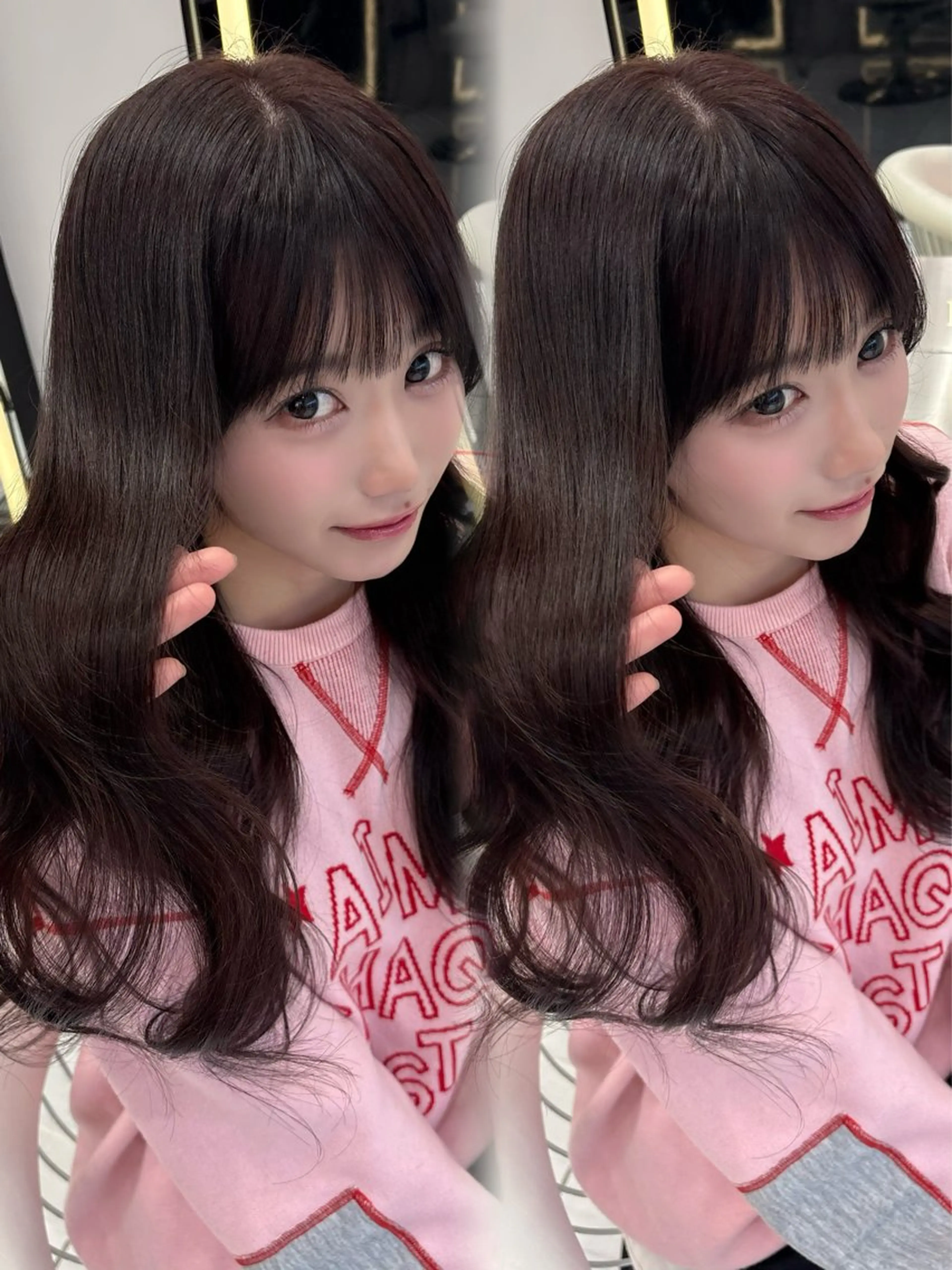 ロング カラー カット ヘアカラー トリートメント 新宿/韓国ヘア 中明度カラー/かやのヘアスタイル