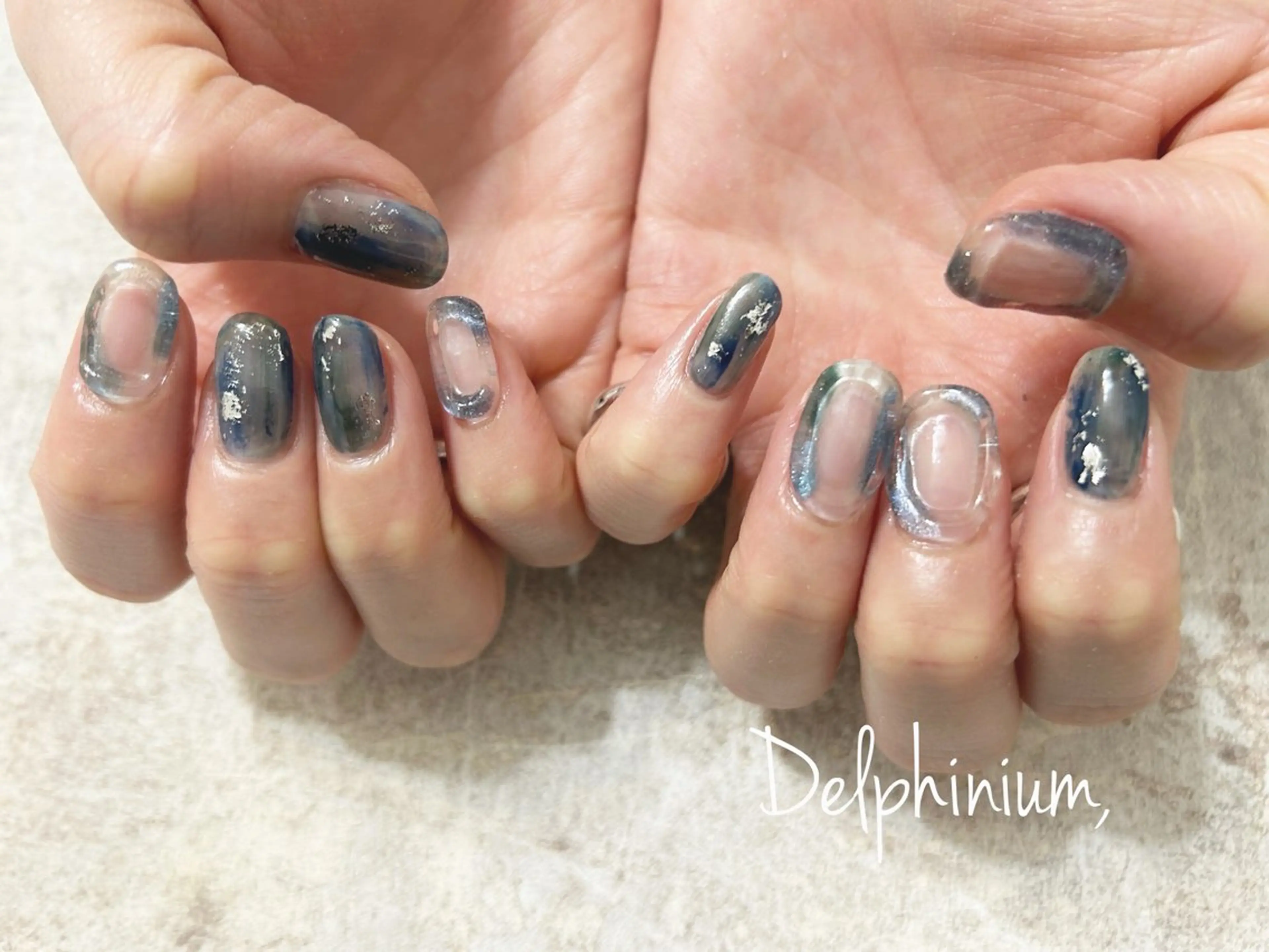 ネイル ネイビー ハンドネイル 岡本 友恵のネイルデザイン