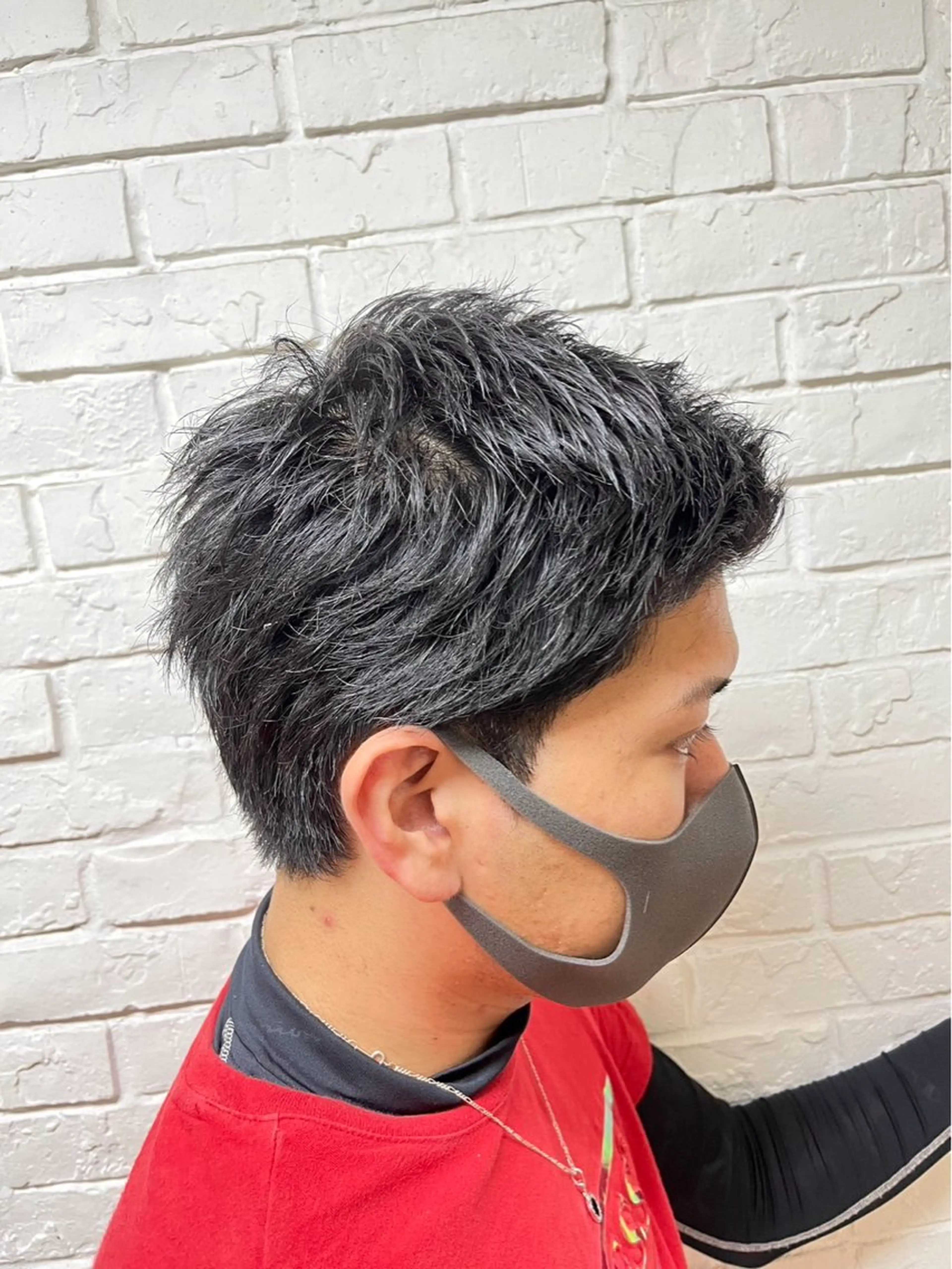 ショート メンズ センターパート ダウンパーマ フェードカット メンズハイライト メンズパーマ カット トリートメント 💈メンズ特化💈 TASUKUのヘアスタイル