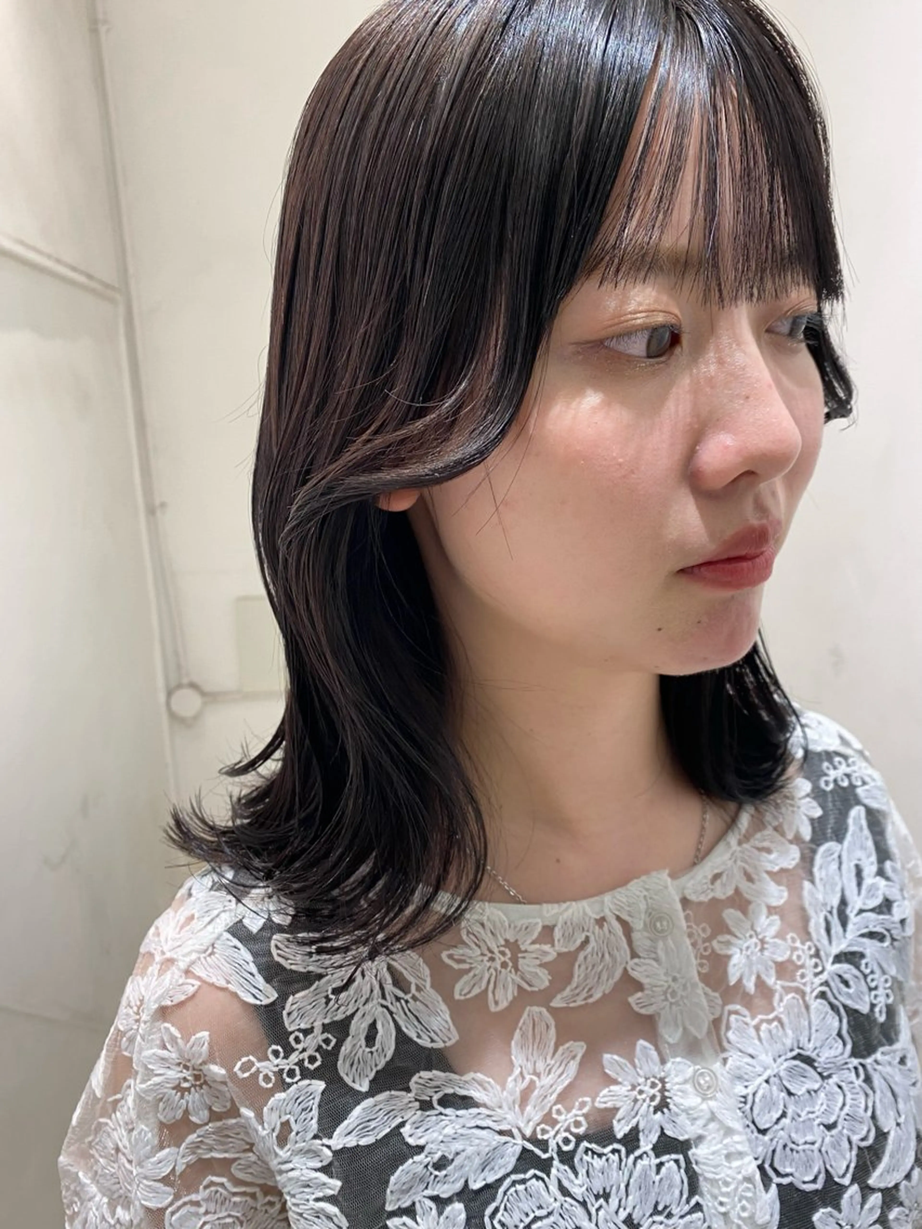 セミロング カラー くびれヘア 顔周りカット ✨くびれスタイル✨️ 戸嶋穂乃香のヘアスタイル