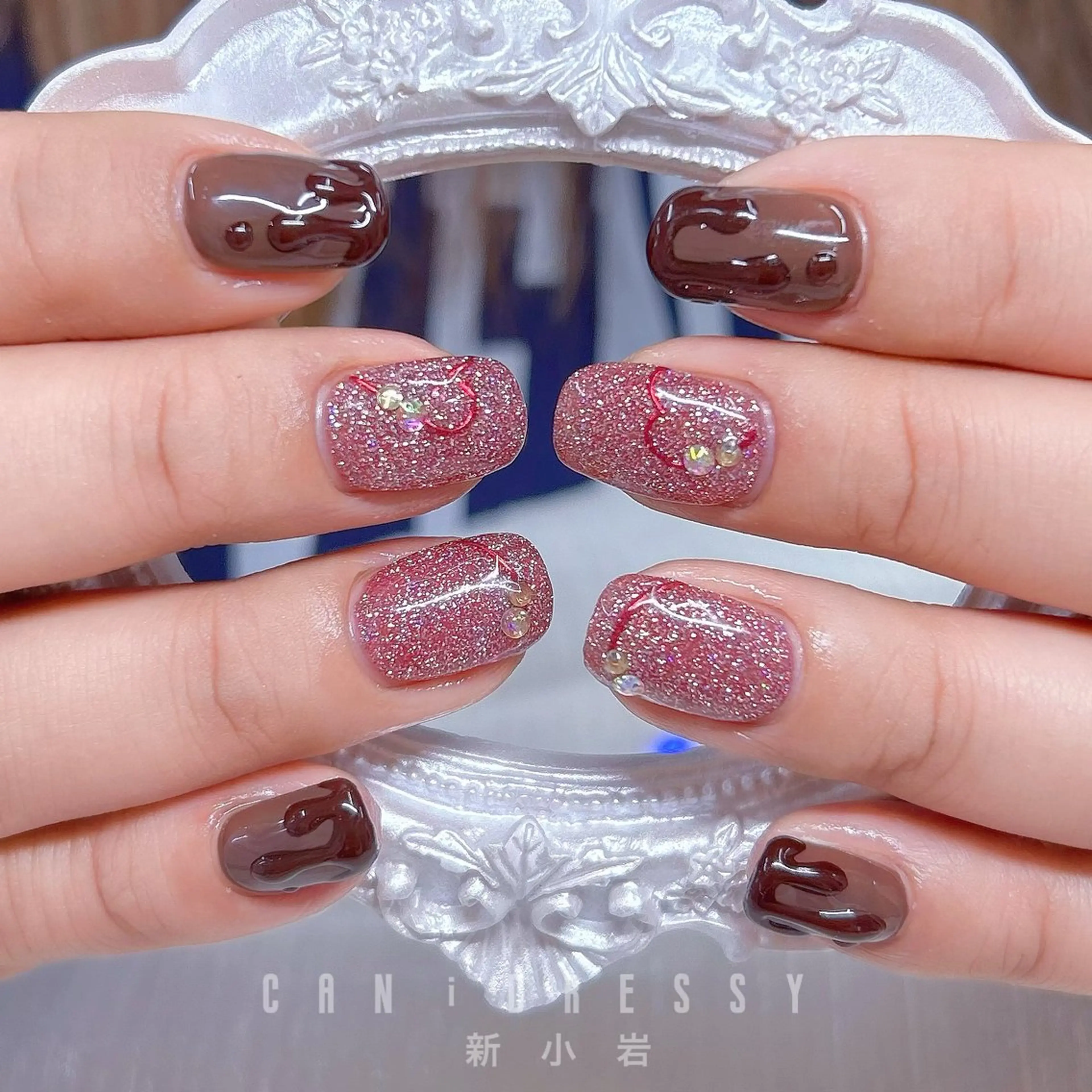 ネイル バレンタイン ハンドネイル キャンアイドレッシー 新小岩のネイルデザイン