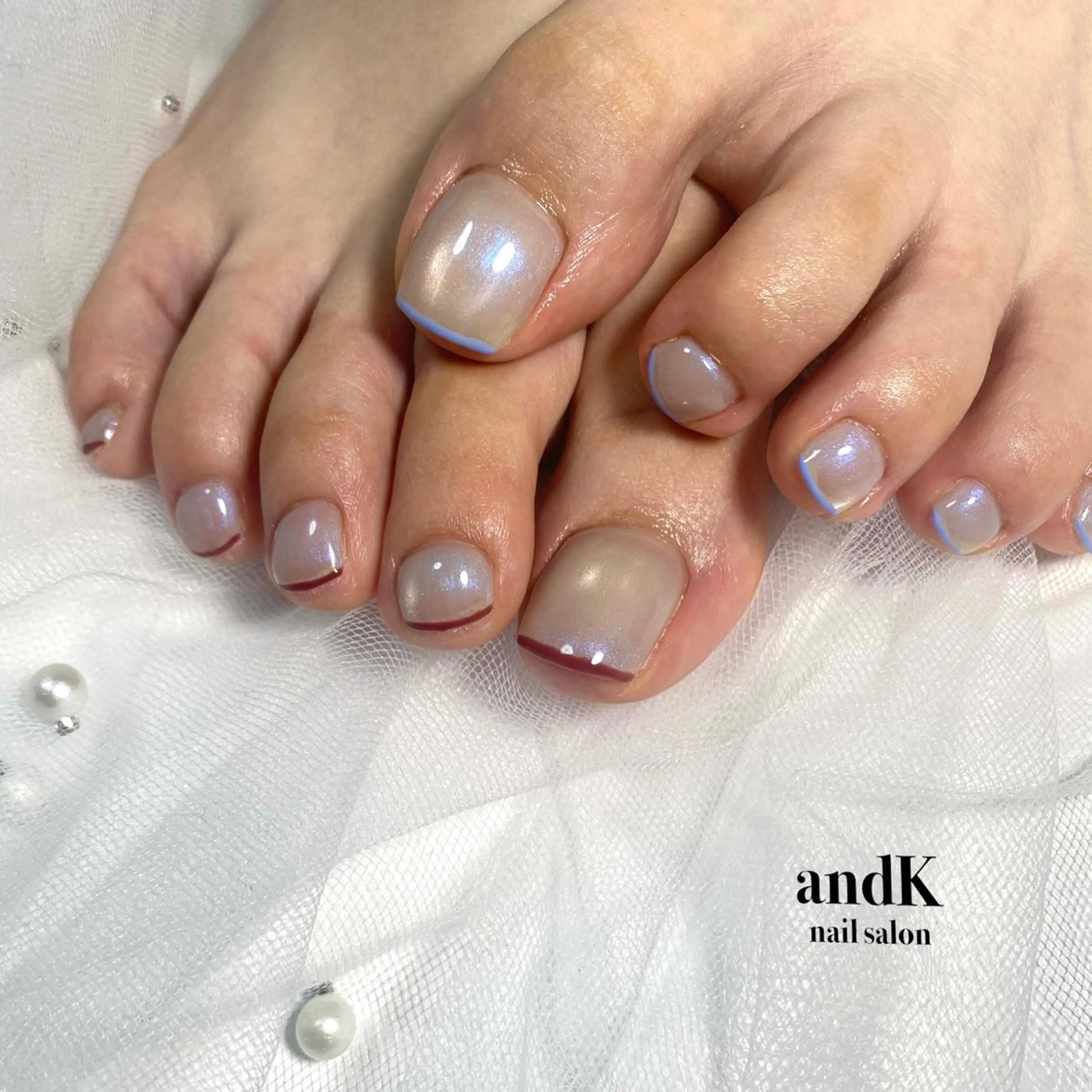 ネイル マグネットネイル フットネイル andK nail salonのネイルデザイン