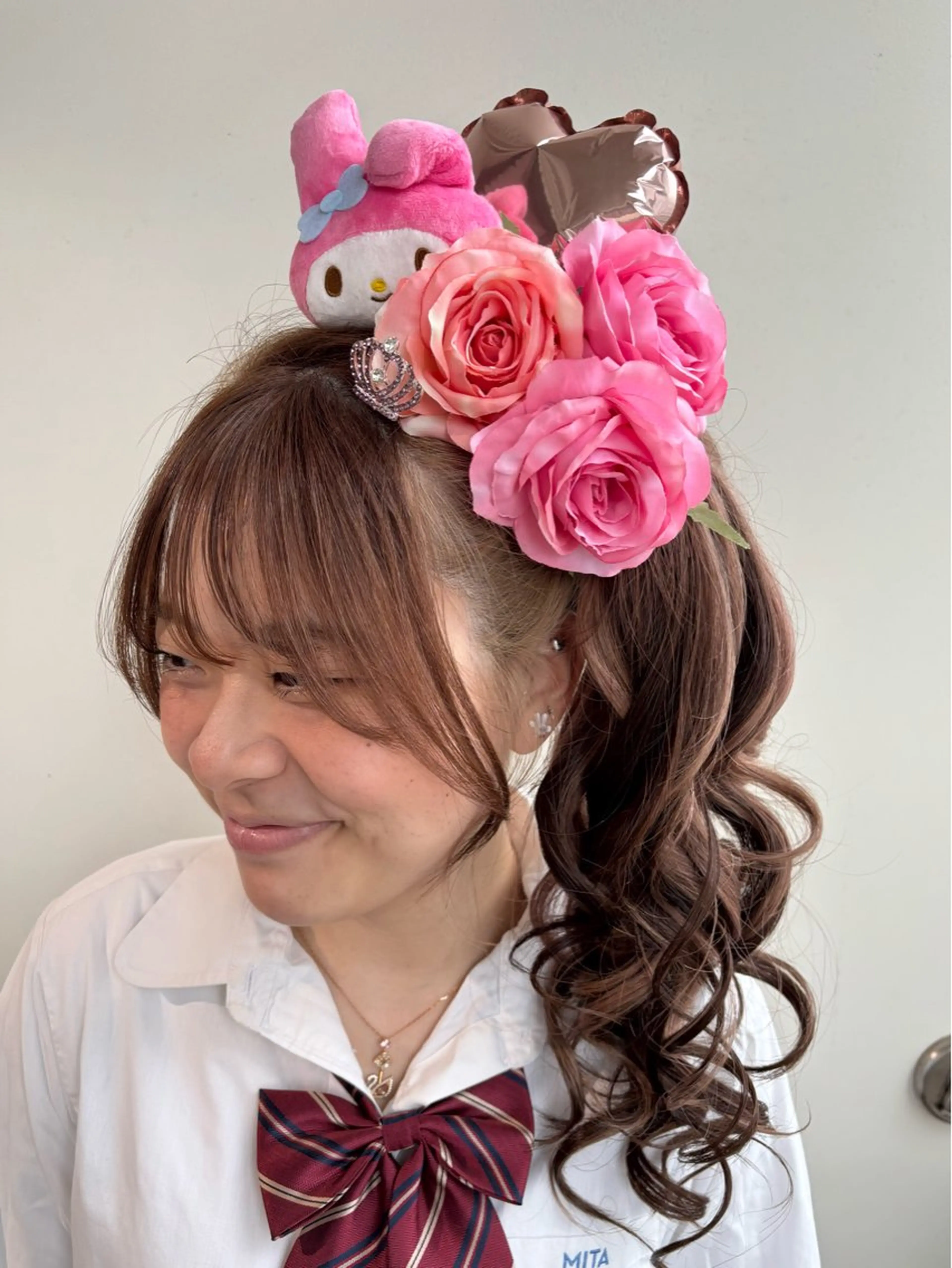 ロング ヘアアレンジ 縮毛矯正/エクステ ヘアアレンジ/ひふみのヘアスタイル