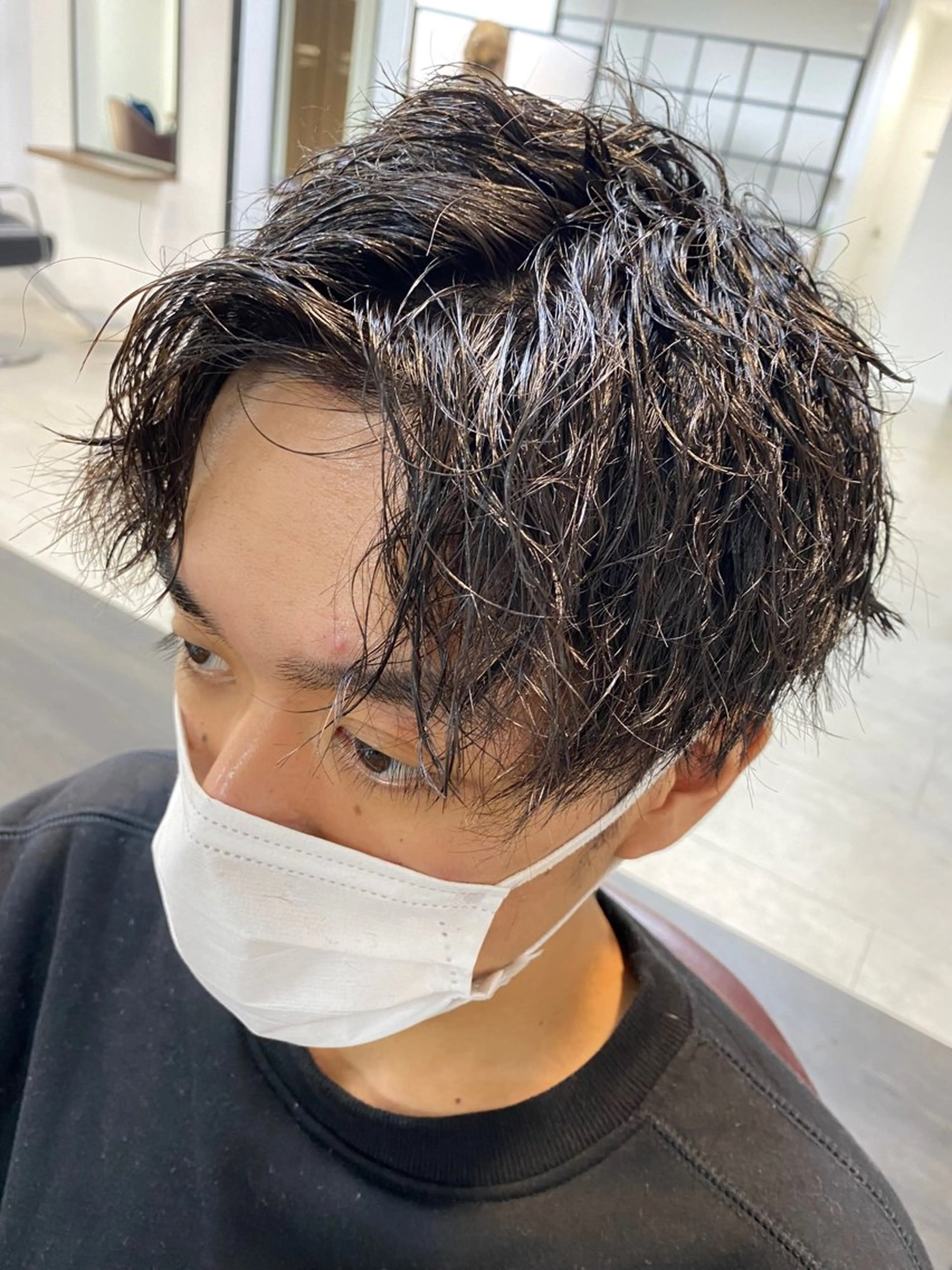ショート パーマ メンズ アップバング カット パーマ メンズパーマの達人 / タカシマダイスケのヘアスタイル