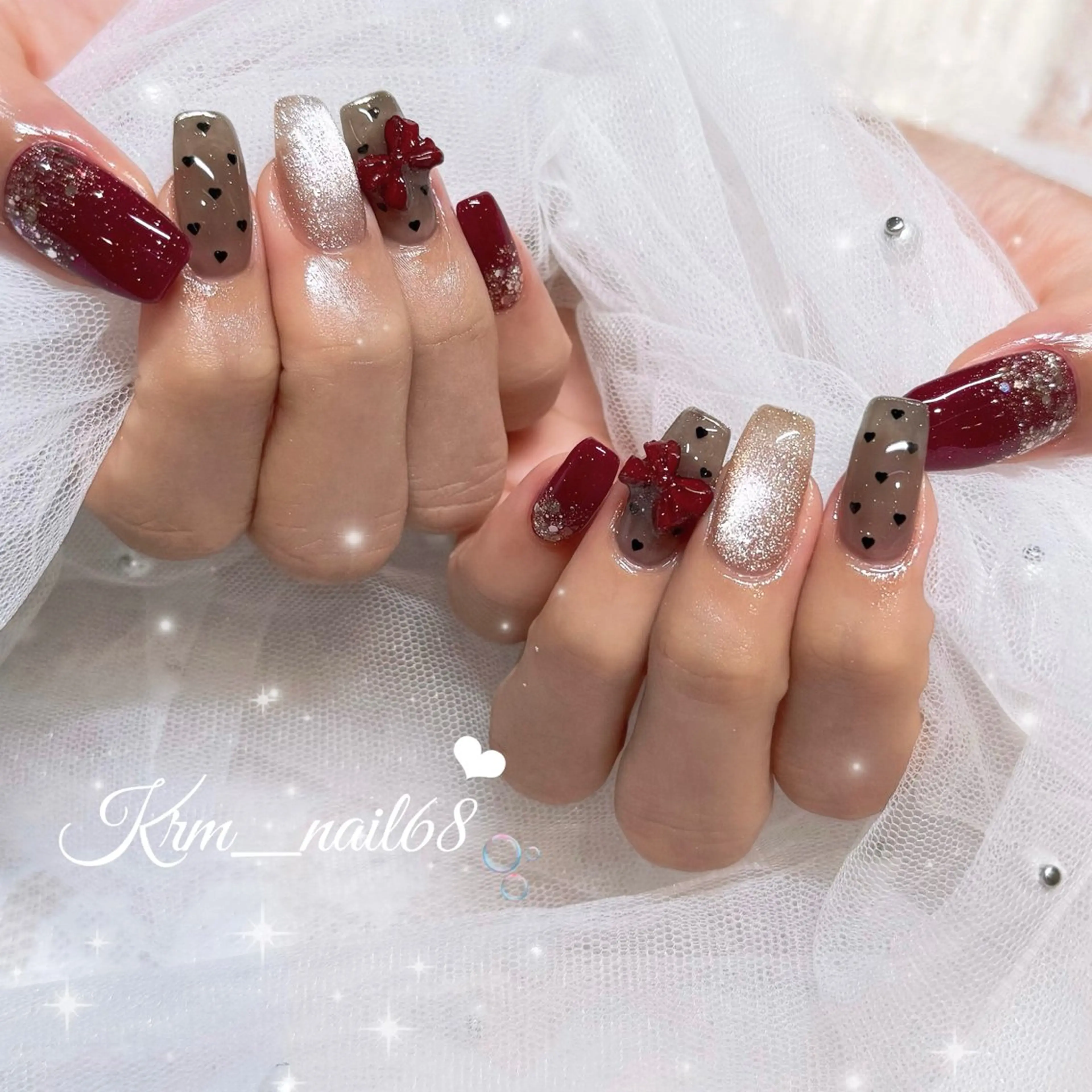 ネイル ドット ハート ハンドネイル Eluna 新宿所属・Karen 新宿のネイルデザイン