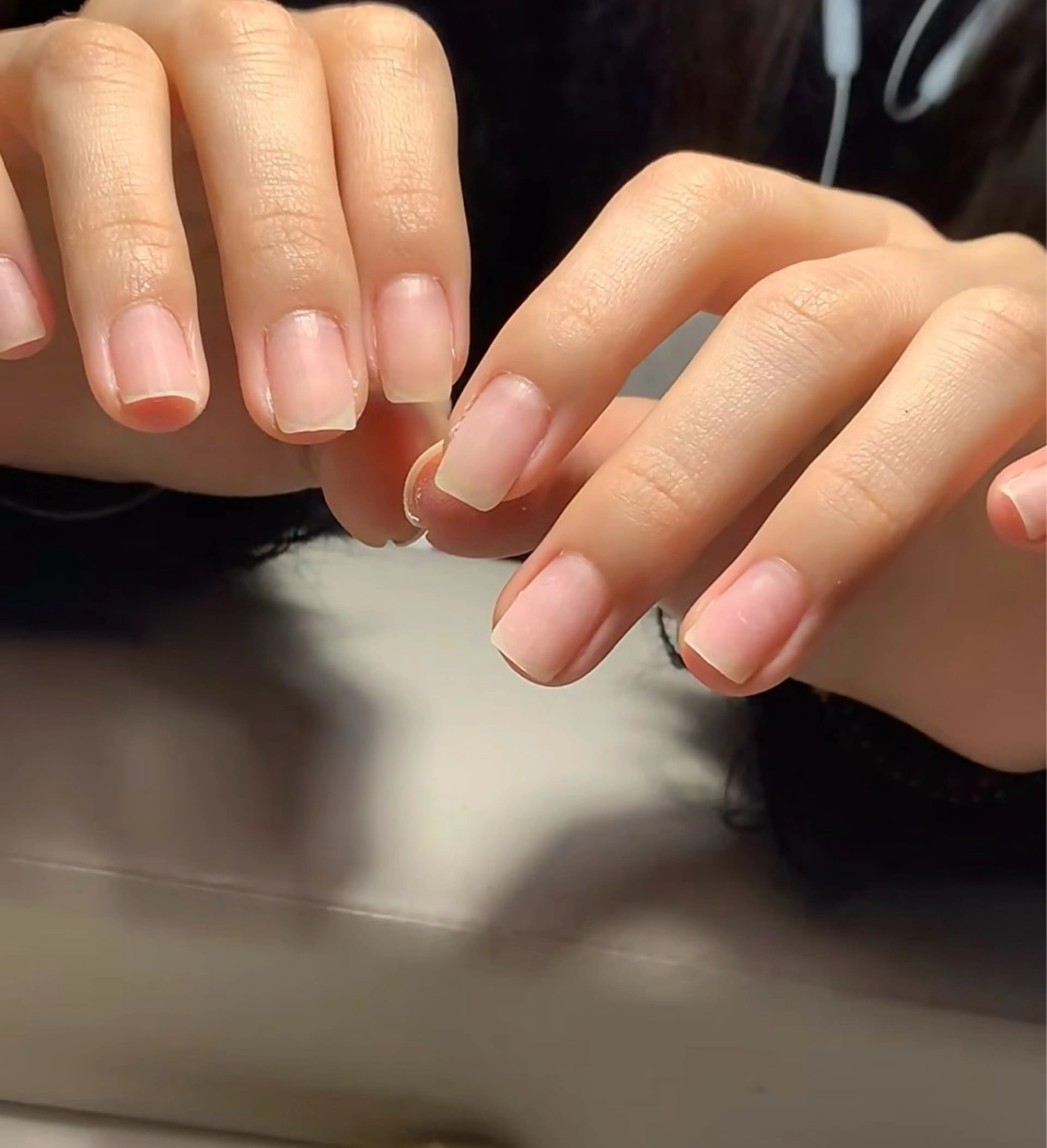 ネイル アートネイル オーロラネイル クリアネイル 長さ出し フレンチネイル K Kのネイルデザイン