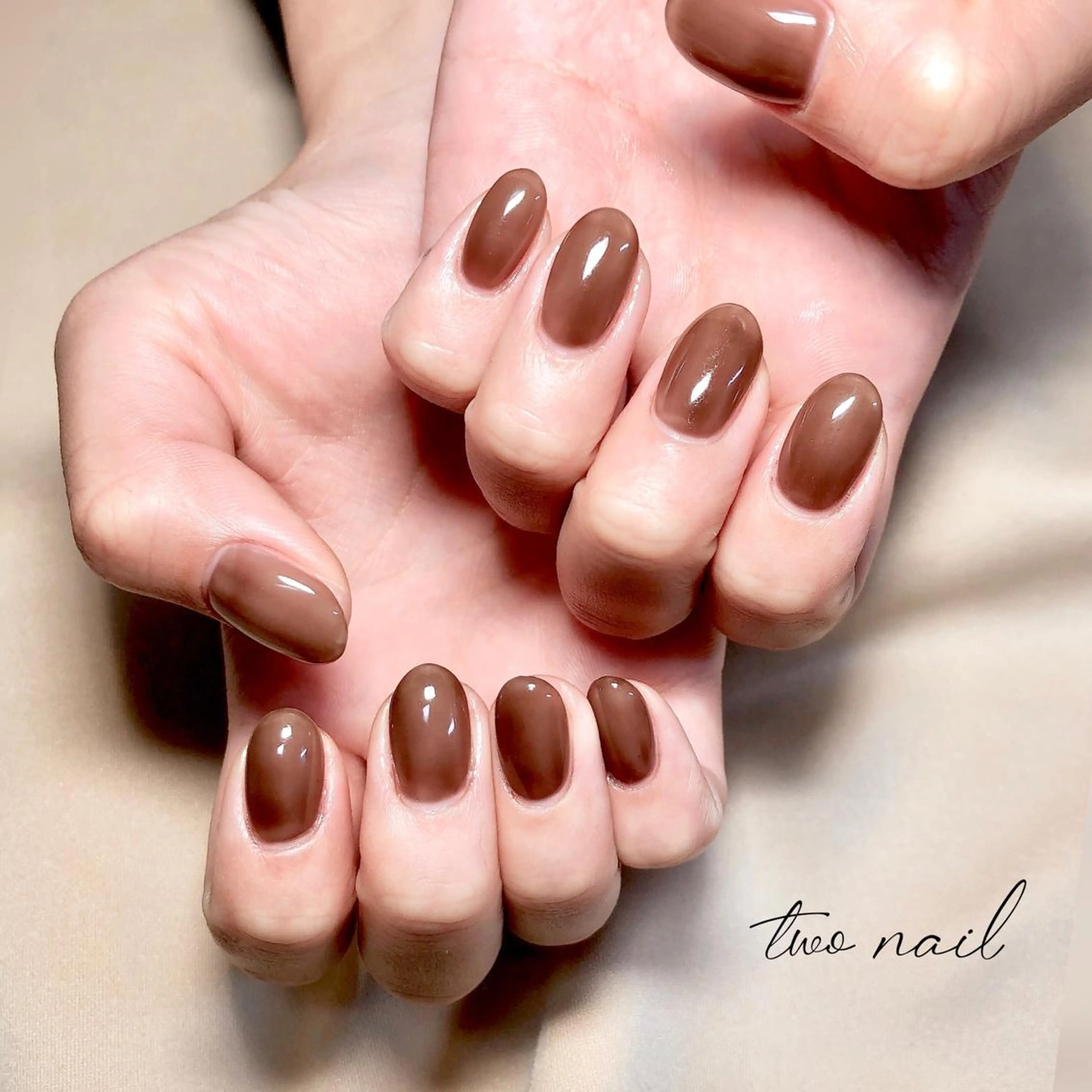 ネイル アートネイル ブラウン フットネイル ハート ニュアンスネイル ハンドネイル two nailのネイルデザイン