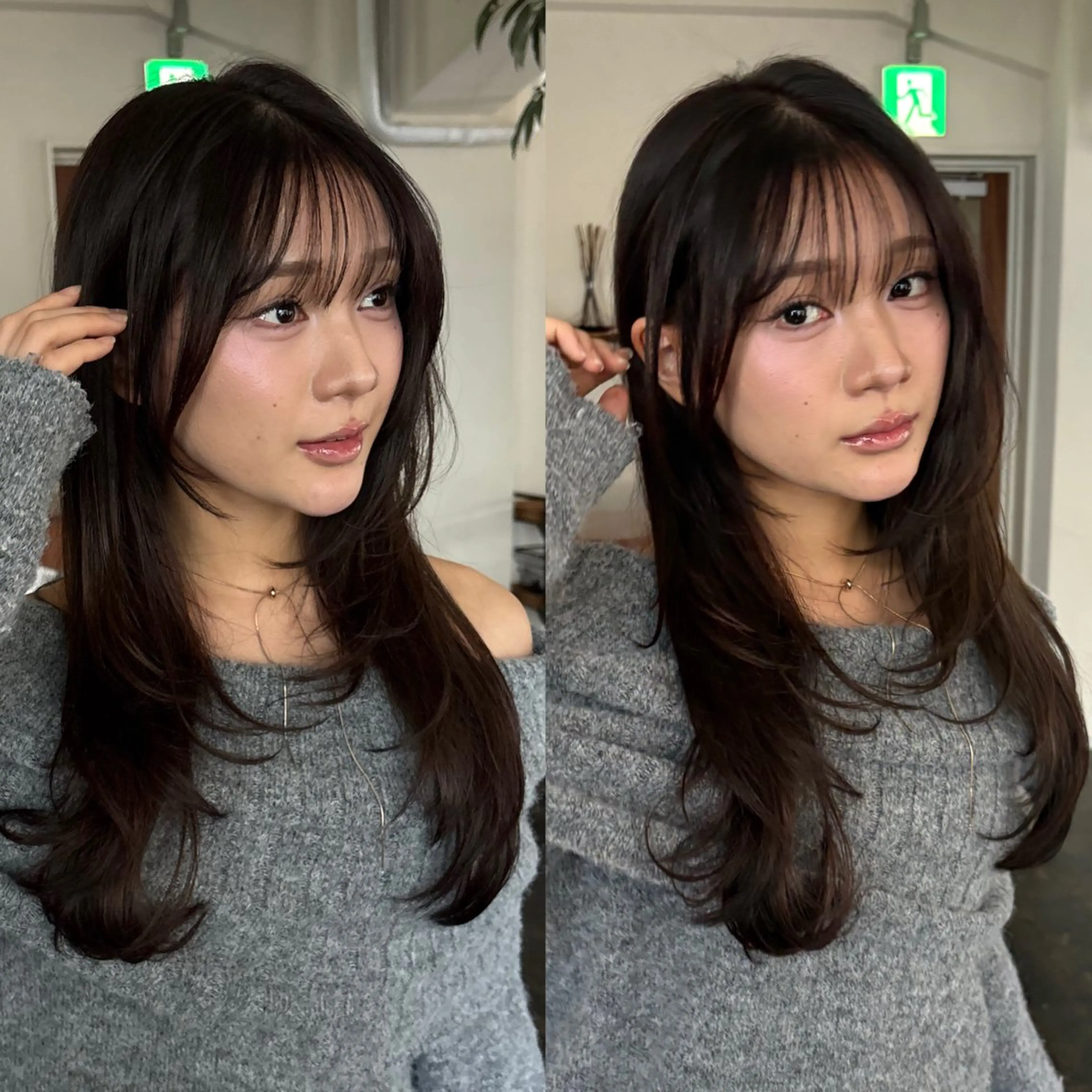 ミディアム カット ヘアカラー トリートメント 透明感カラー/顔周り カット/ののか💞のヘアスタイル