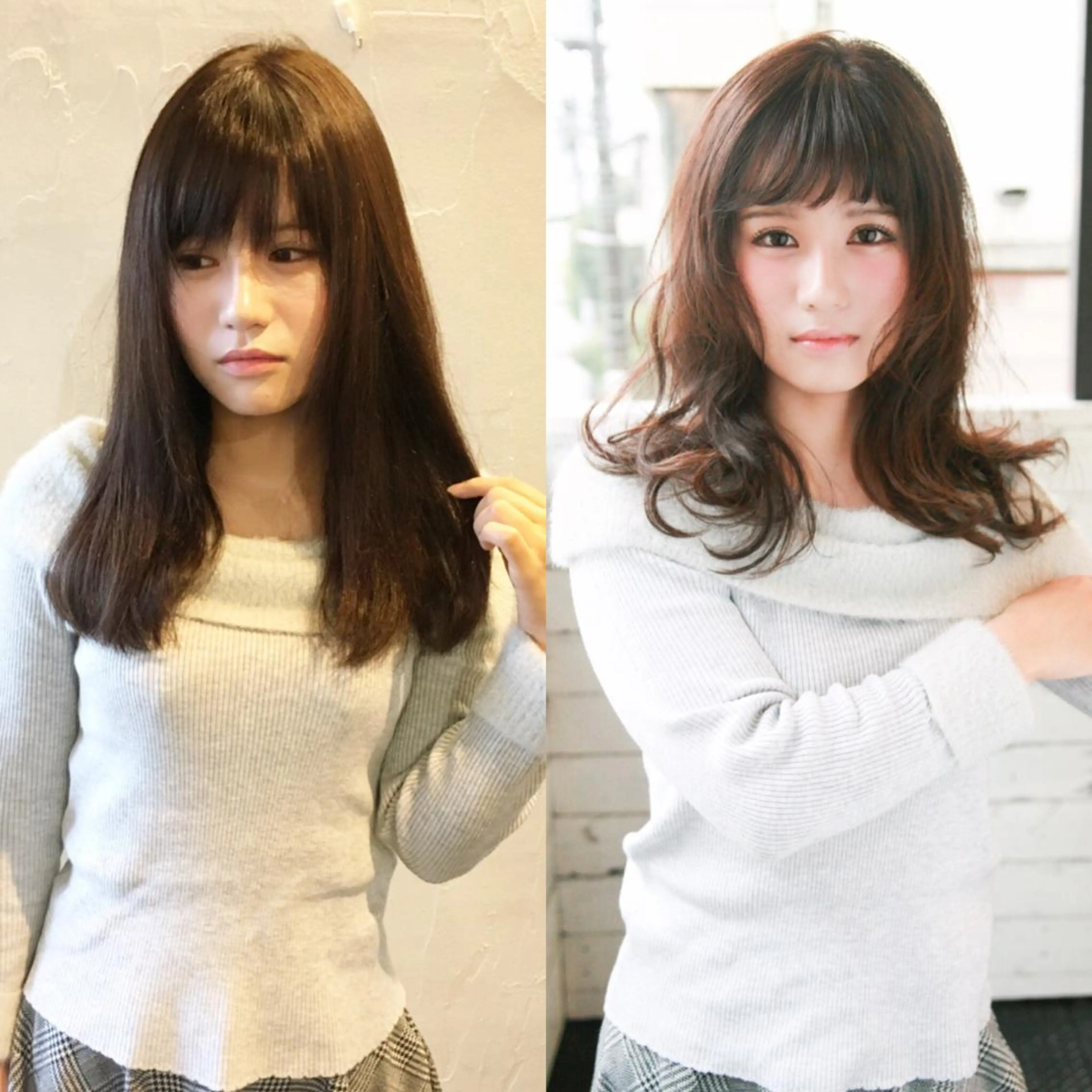 セミロング 髪質改善縮毛矯正 専門店のヘアスタイル