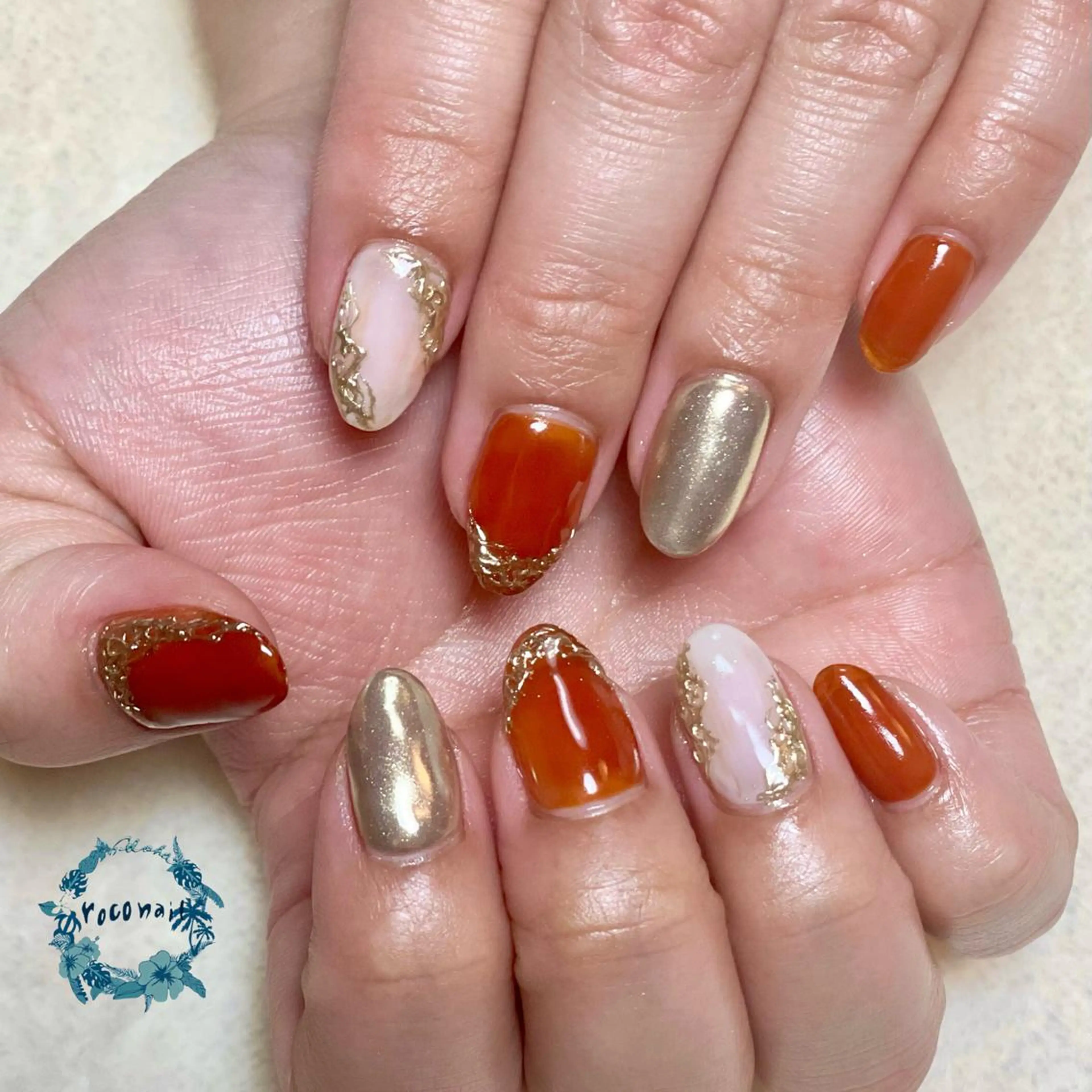 ネイル フットネイル ミラーネイル ニュアンスネイル オフィスネイル ワンカラーネイル ハンドネイル roconail ヒロコのネイルデザイン