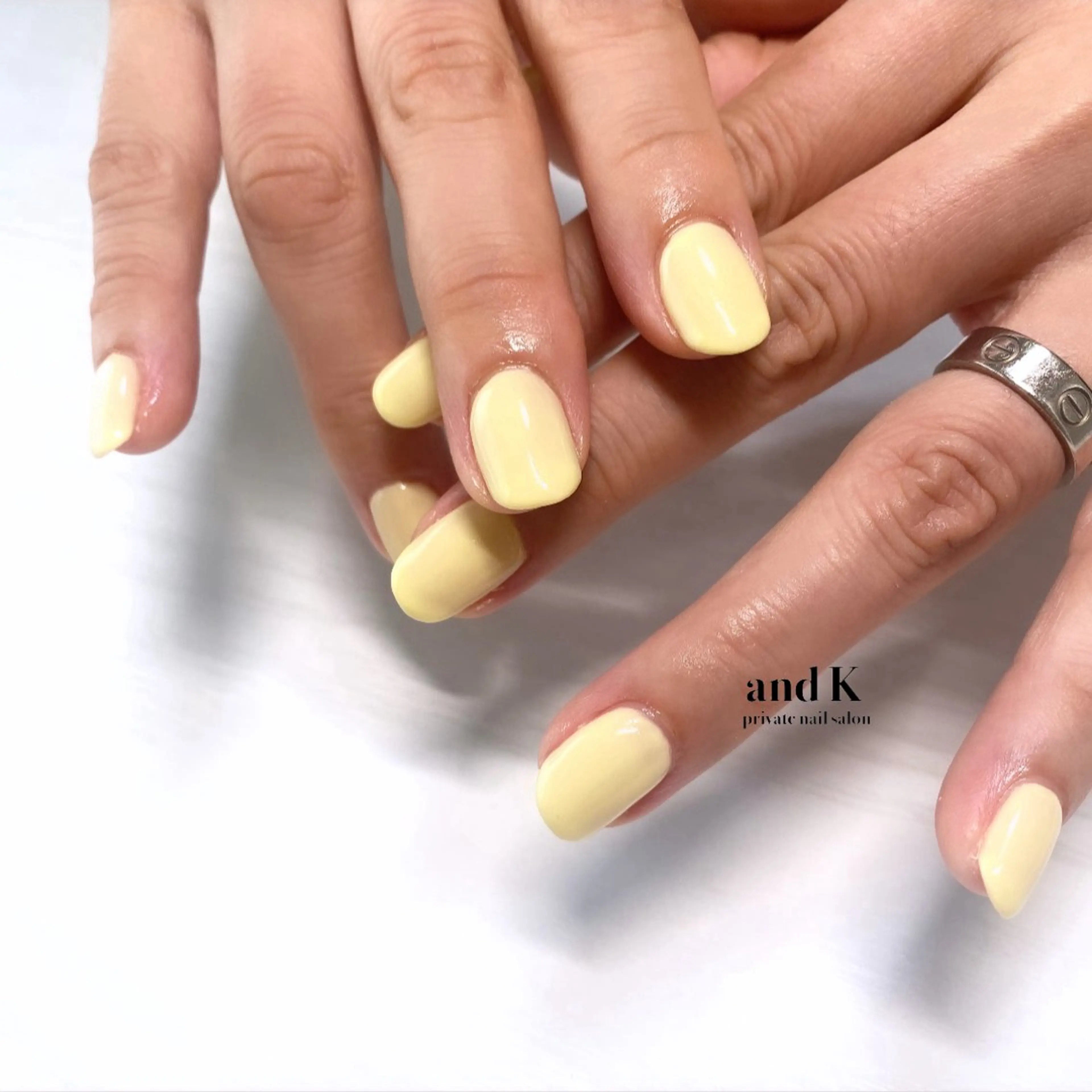 ネイル パステルネイル 黄色 andK nail salonのネイルデザイン