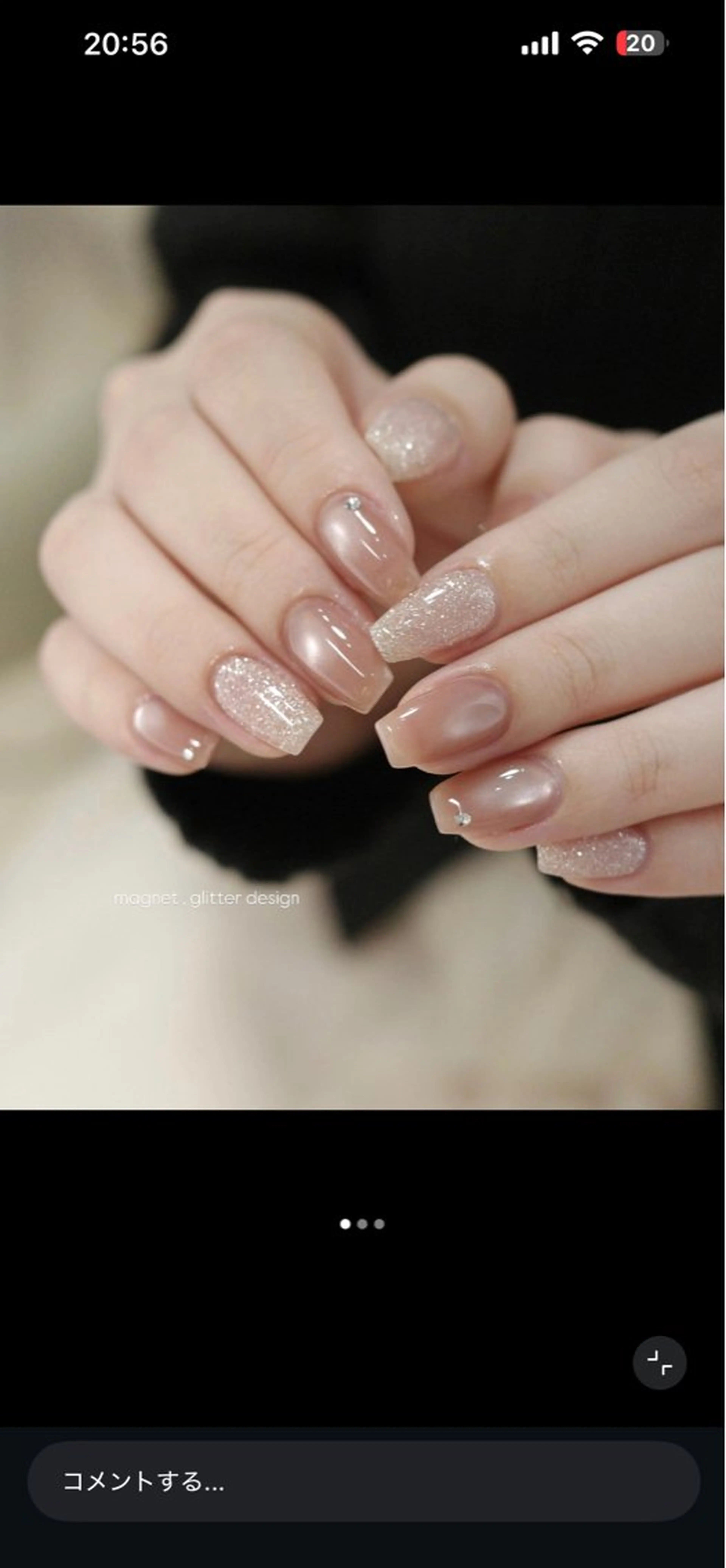 ネイル ラメ(グリッター) マグネットネイル kit trios nailのネイルデザイン