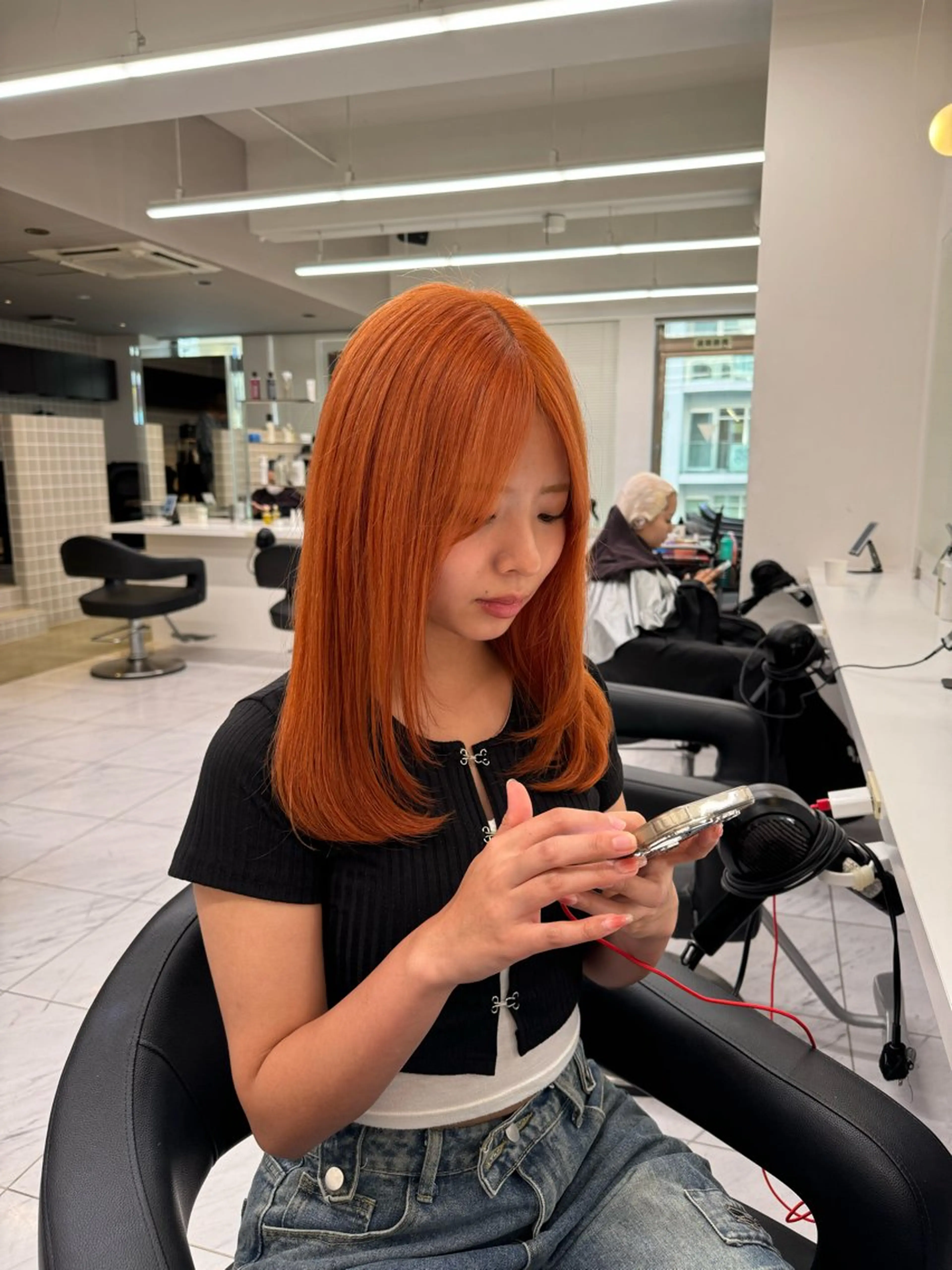 セミロング カラー パーマ ヘアアレンジ メンズ キッズ 韓国系🇰🇷🩶 艶暗髪/MEIのヘアスタイル