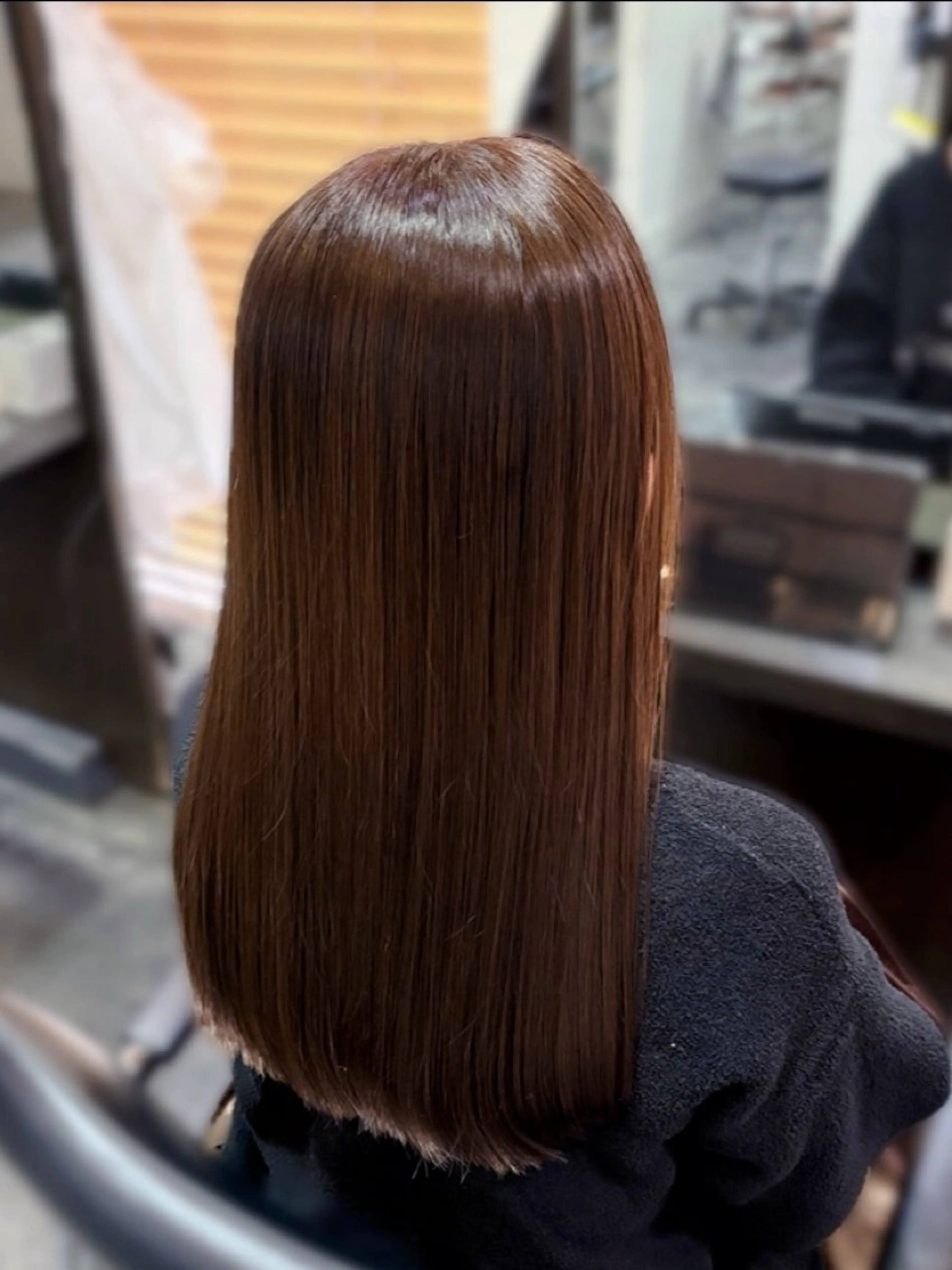 セミロング 縮毛矯正 縮毛矯正 瀬田/韓国レイヤー/ トレンドヘア石田亜弥のヘアスタイル