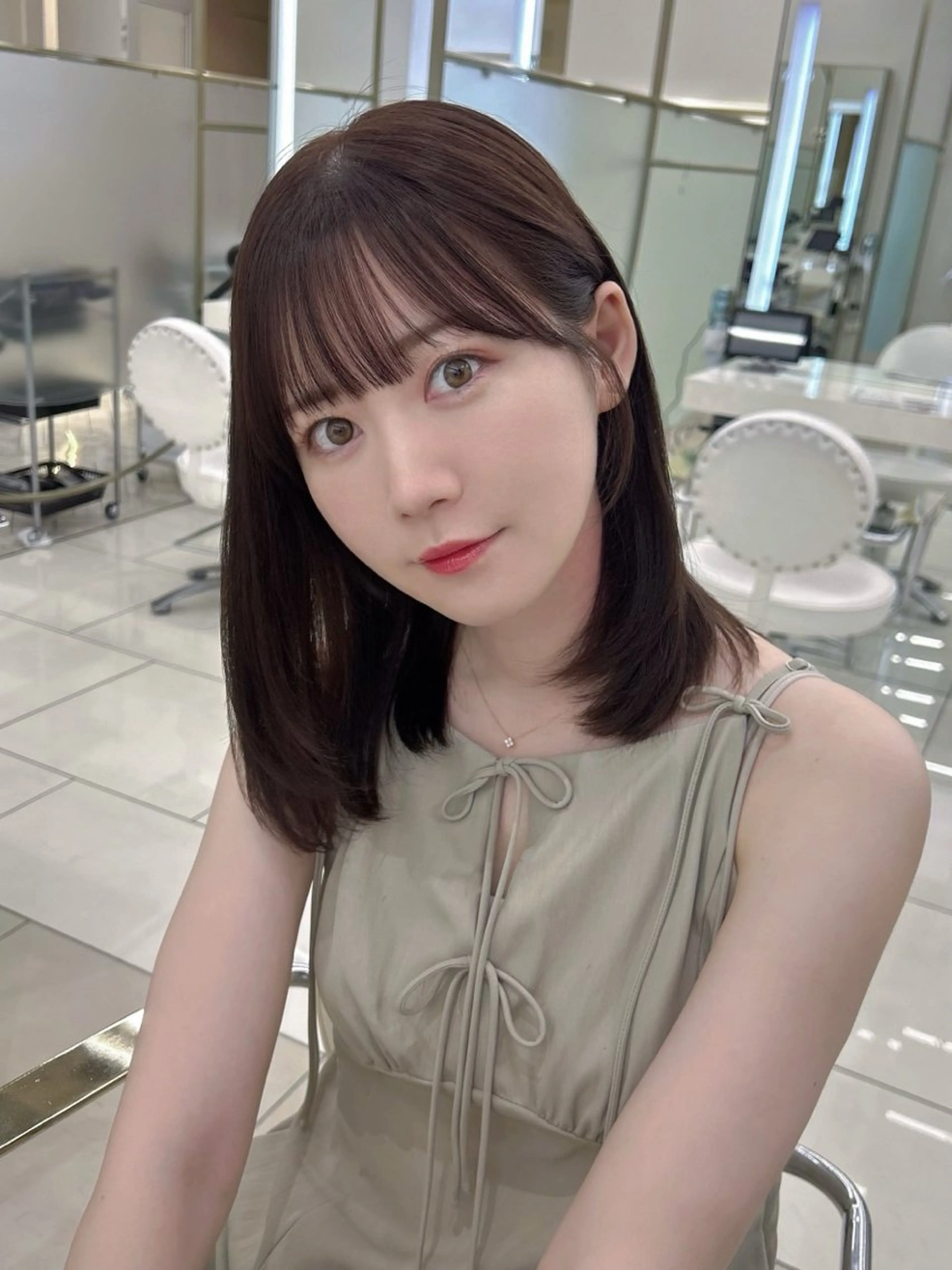 ミディアム カラー カット ヘアカラー COA GINZA 空也/前髪/顔まわりのヘアスタイル