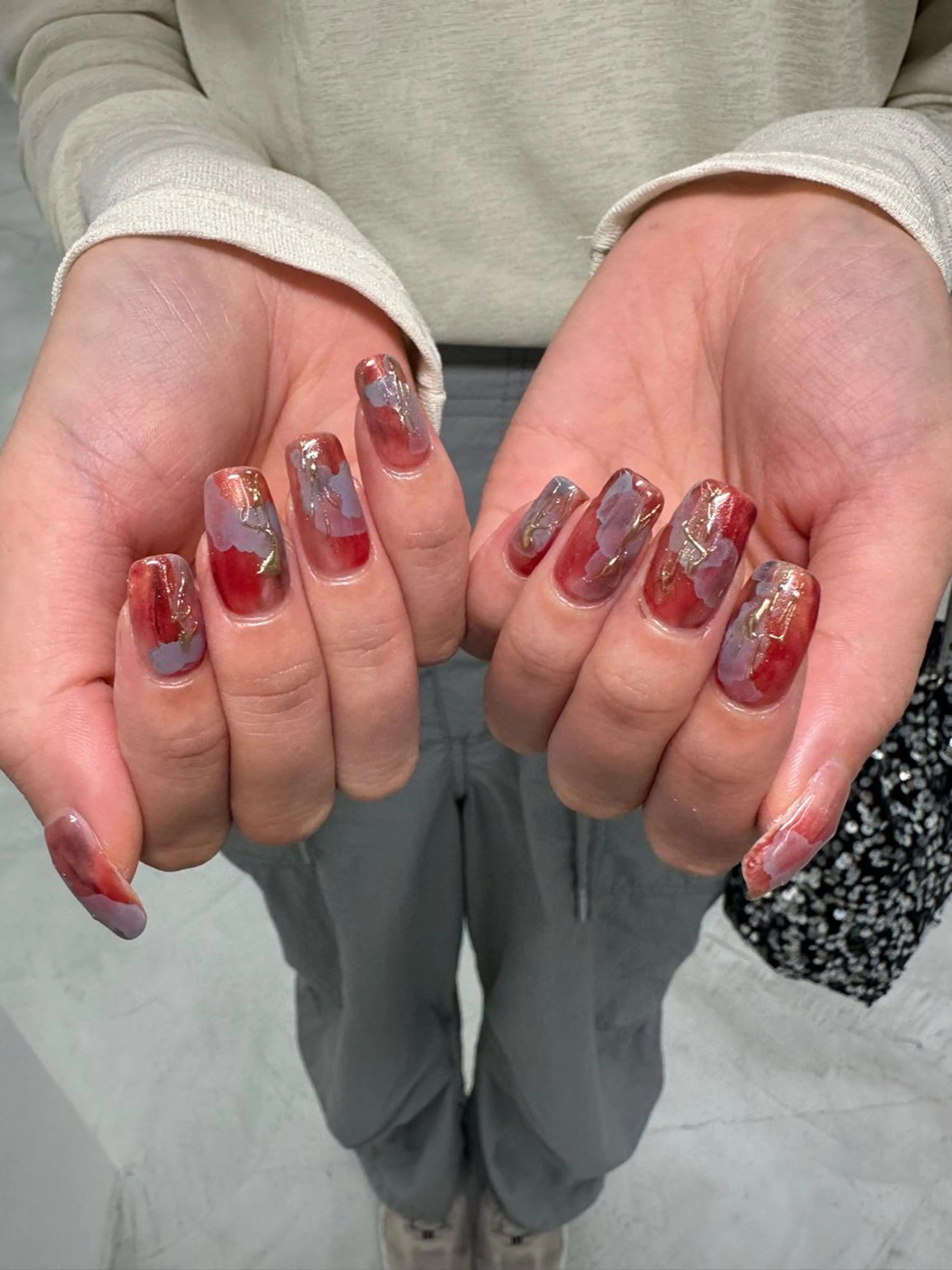 ネイル ボルドー Kaede *LUFTのネイルデザイン