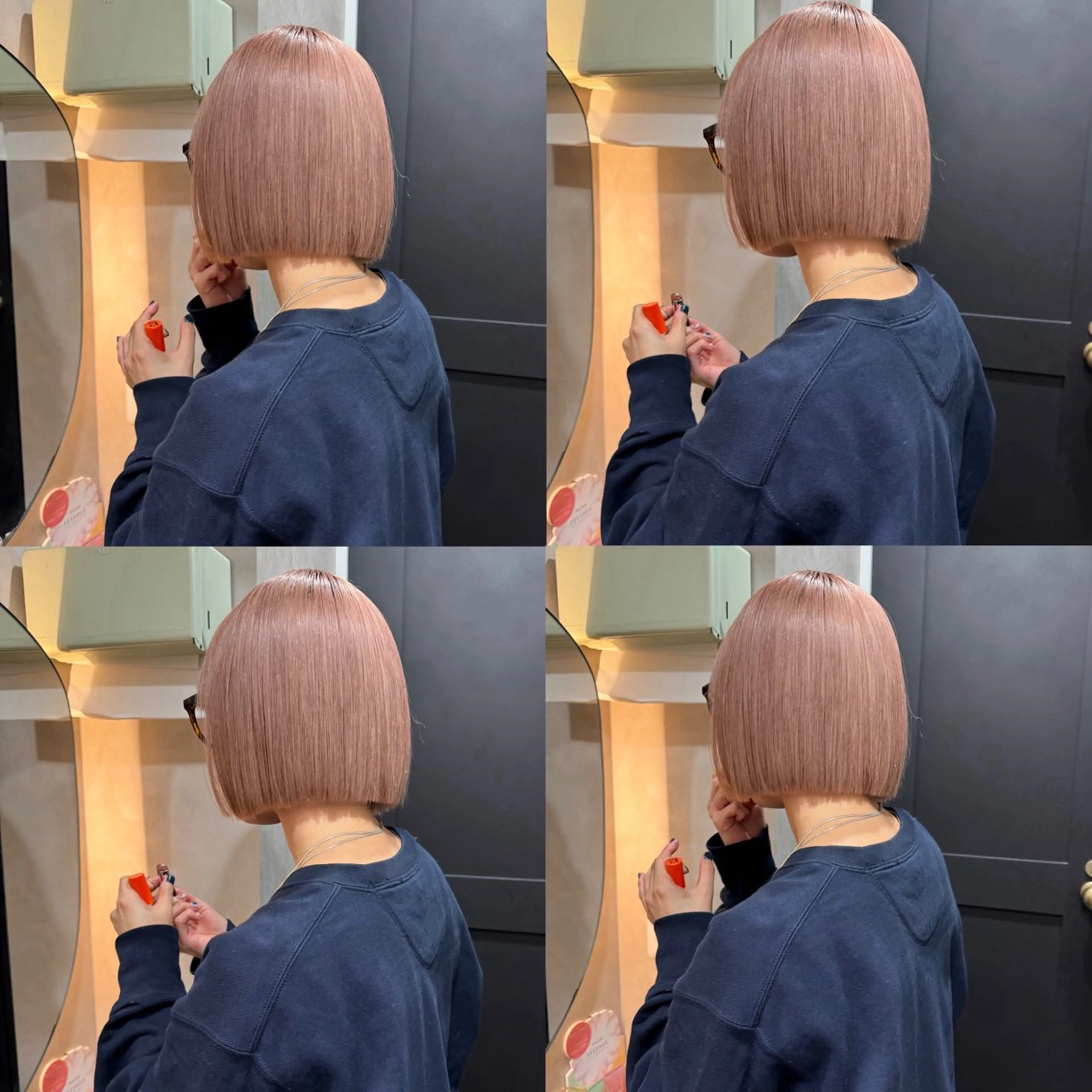 カラー ベージュカラー ピンクカラー ピンクベージュ ayaka/暖色 /ニュアンスボブのヘアスタイル