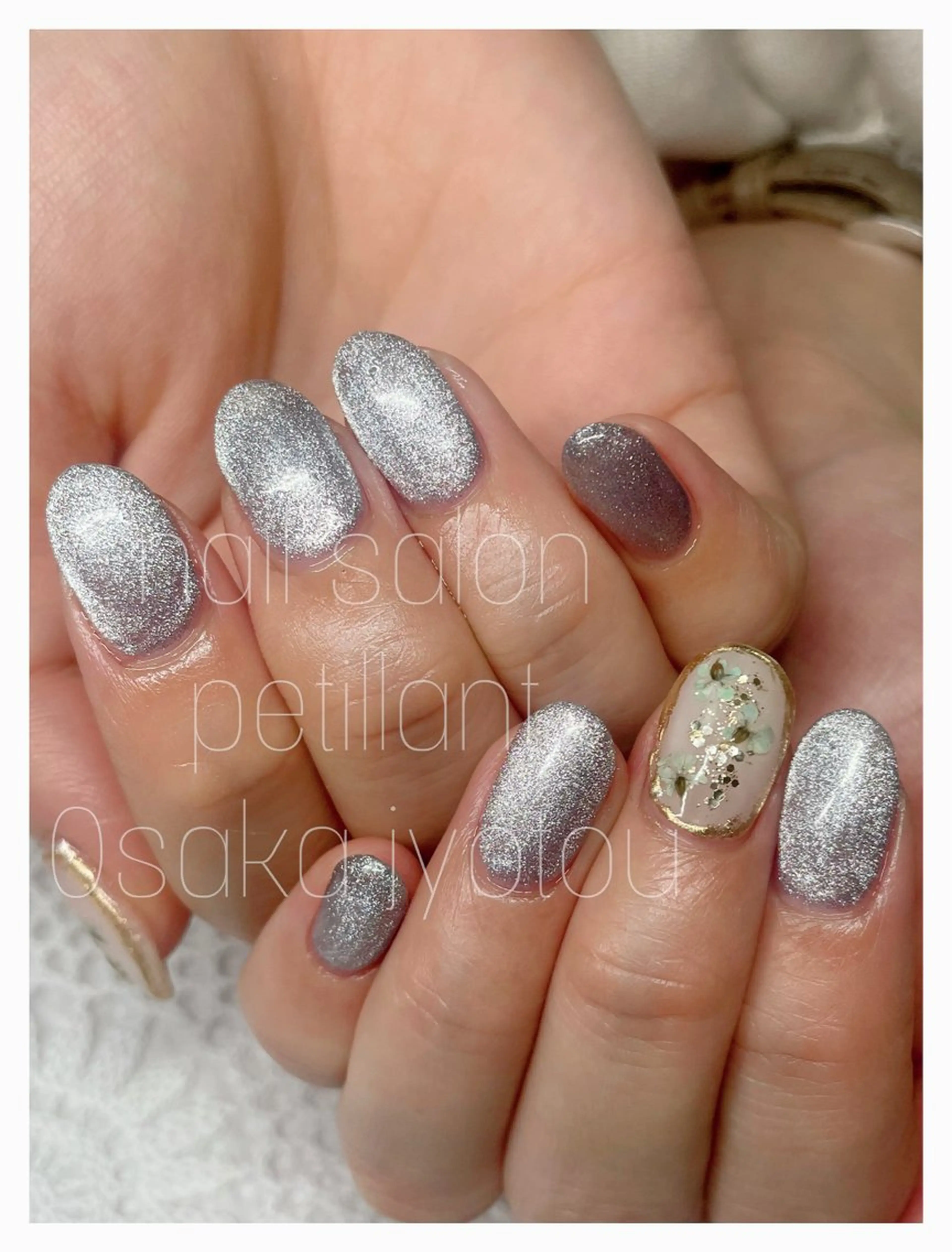 ネイル マグネットネイル ピンク 春ネイル nail salon petillantのネイルデザイン