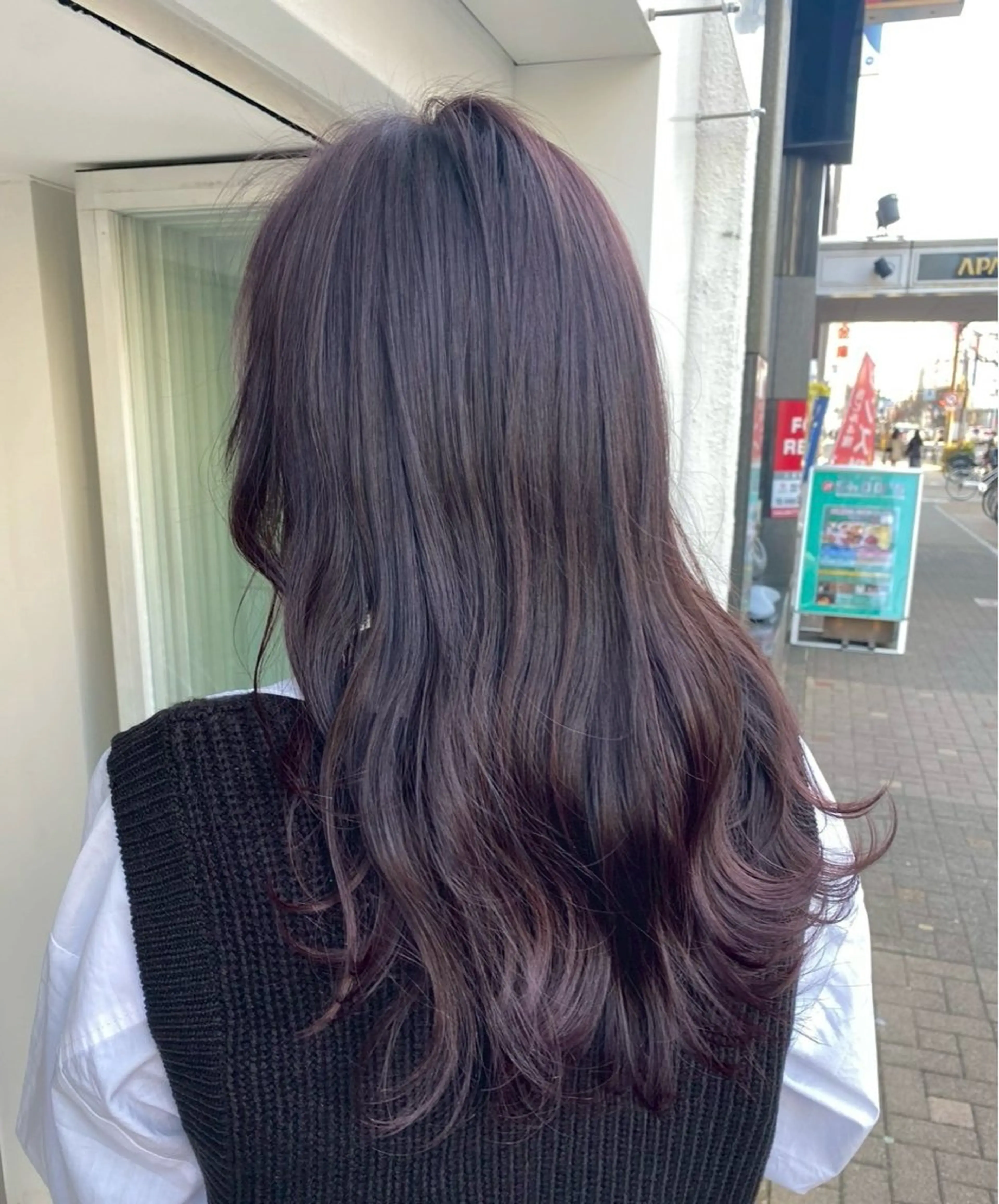 ロング カラー ブラウンカラー 透明感カラー ラベンダーカラー ロング ✨️赤み消しカラー/ ミルクティーベージュのヘアスタイル