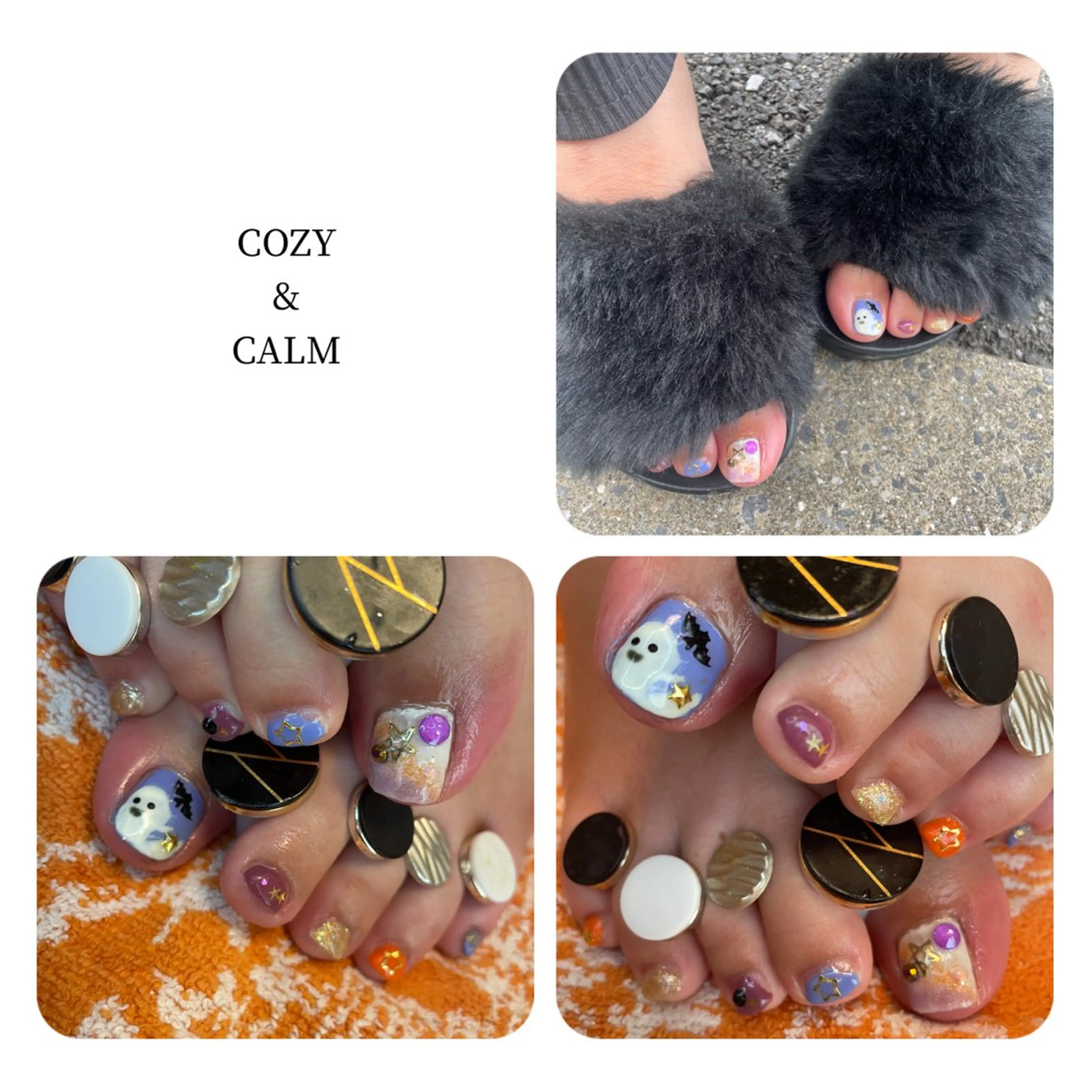 ネイル フットネイル グラデーション ハロウィン オレンジ パープル NAIL★M 真紀のネイルデザイン