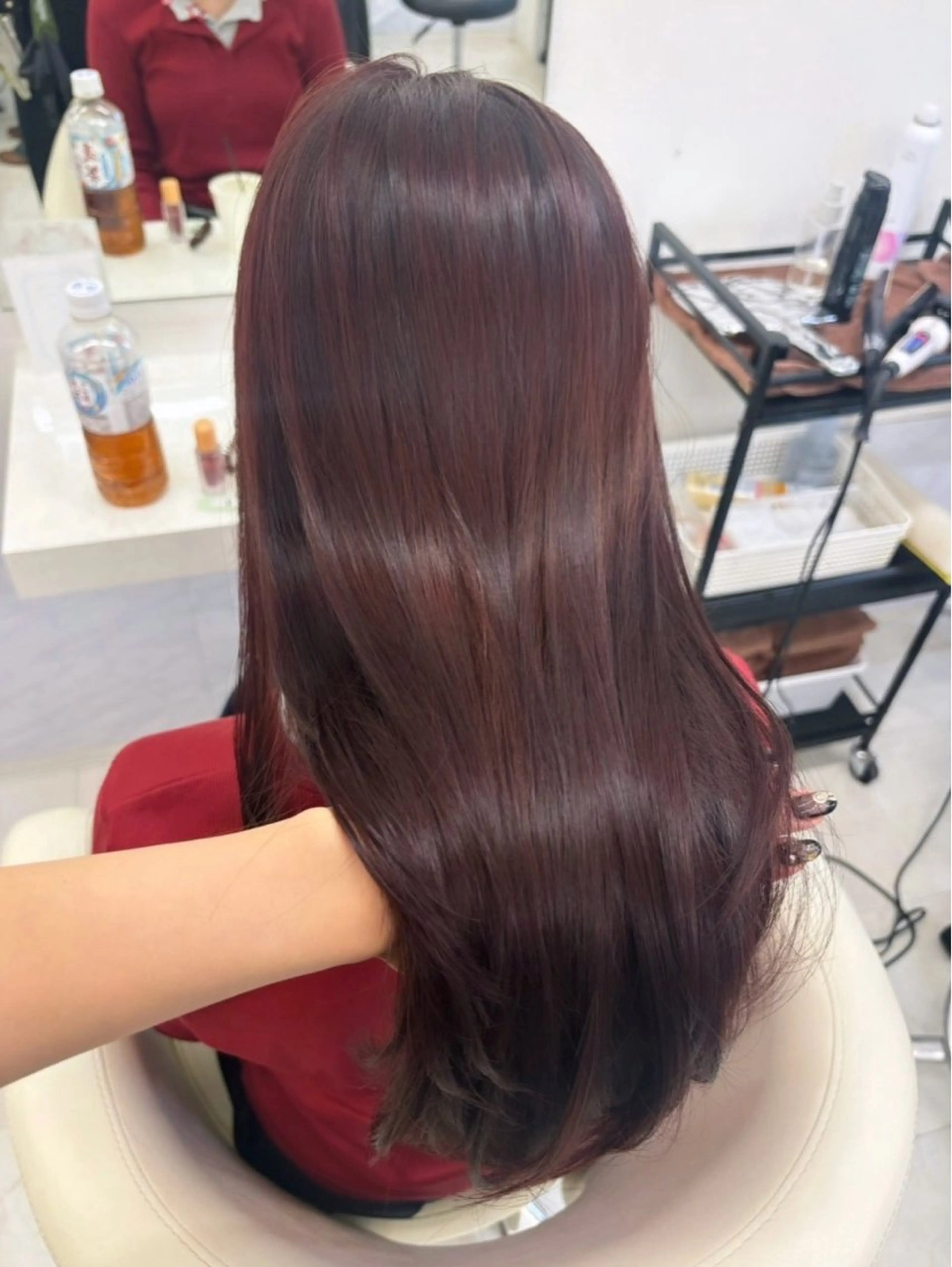 ロング カラー ヘアアレンジ ブラウンカラー レッドカラー レッドブラウン 髪質改善 momo /レイヤー/暖色のヘアスタイル