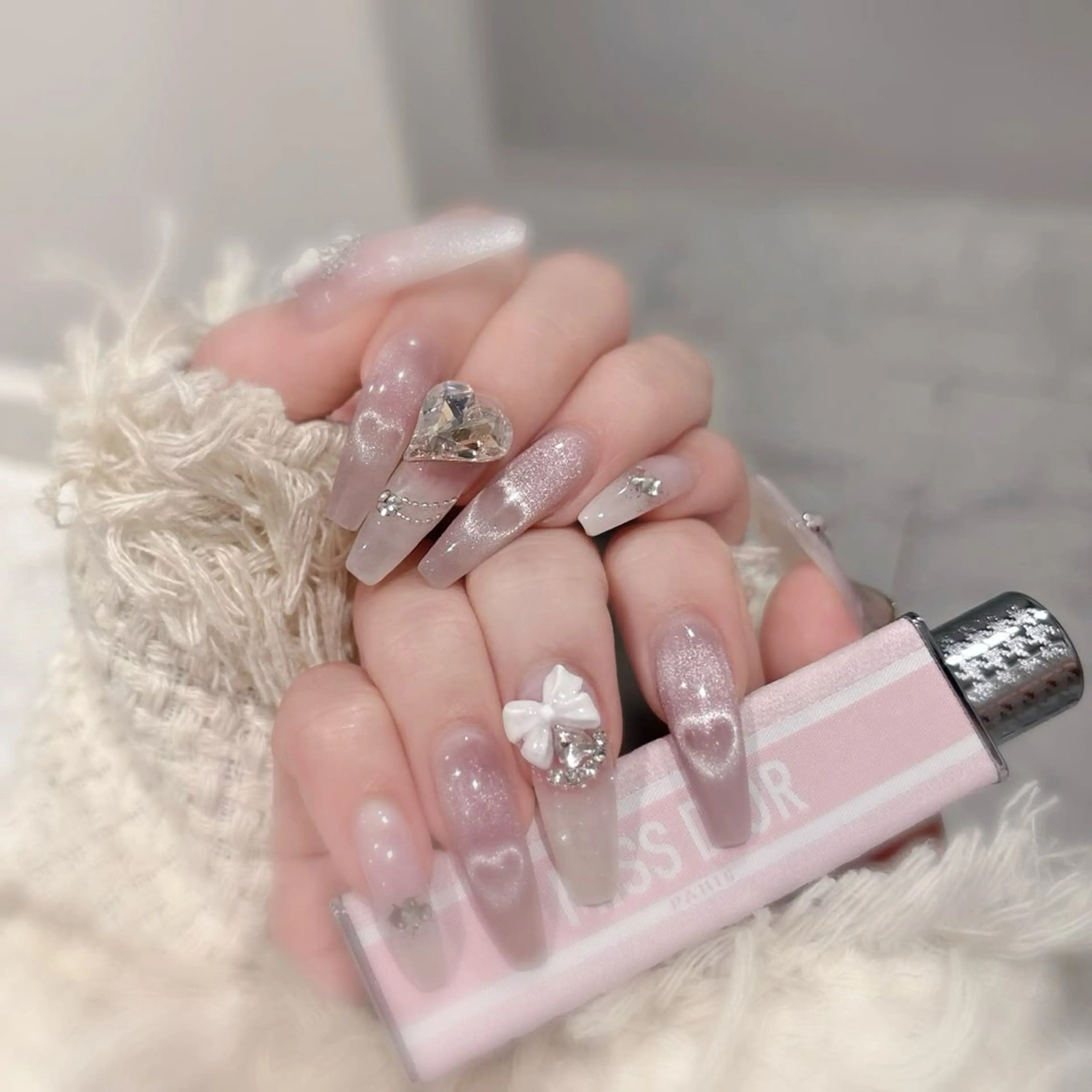 ネイル 長さ出し フレンチネイル グラデーション 卒業式 マグネットネイル Sora nail 長さ出し専門店のネイルデザイン