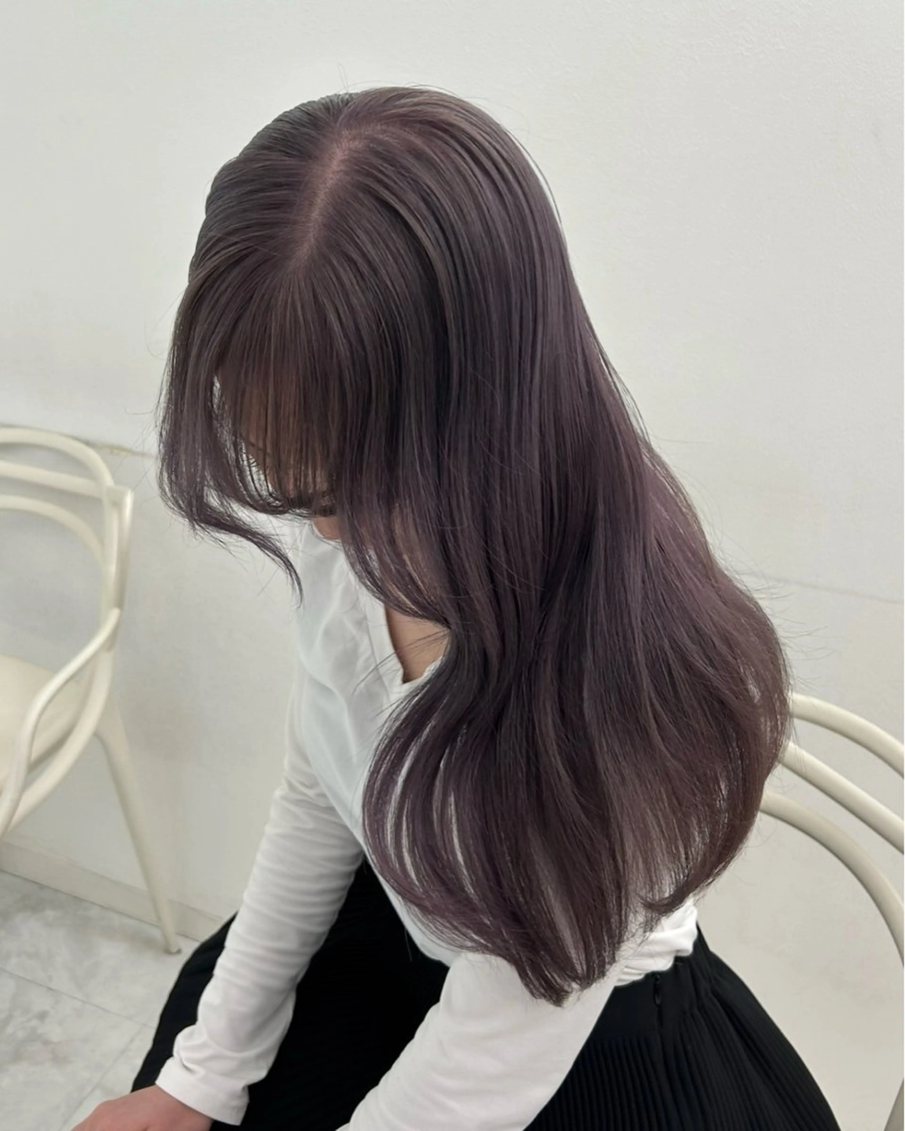 ロング ヘアカラー トリートメント 淡色ラベンダー♡ ニーナ🎀🦙のヘアスタイル