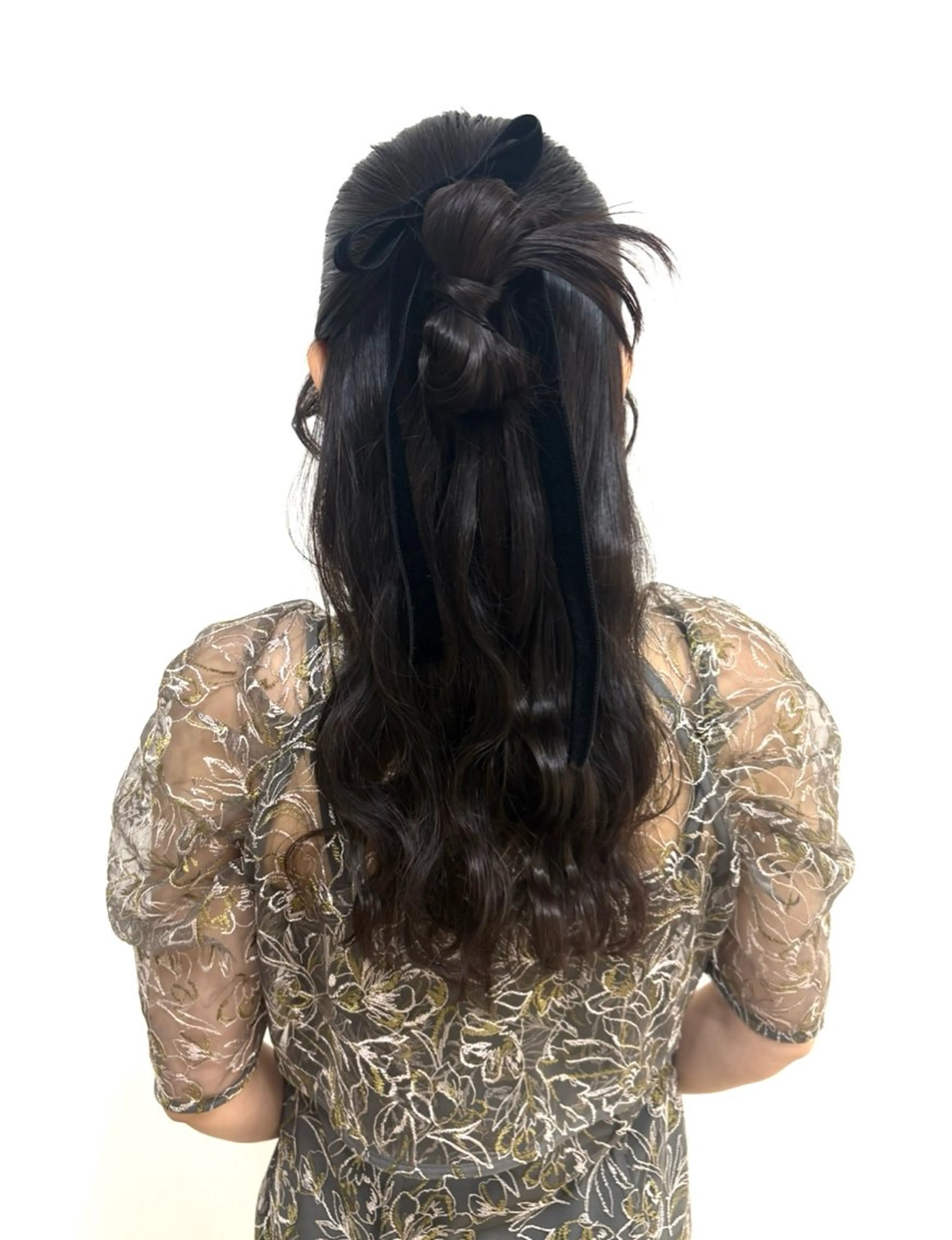 セミロング ヘアアレンジ ハーフアップ ヘアセット ヘアセットサロン /上坪愛美のヘアスタイル