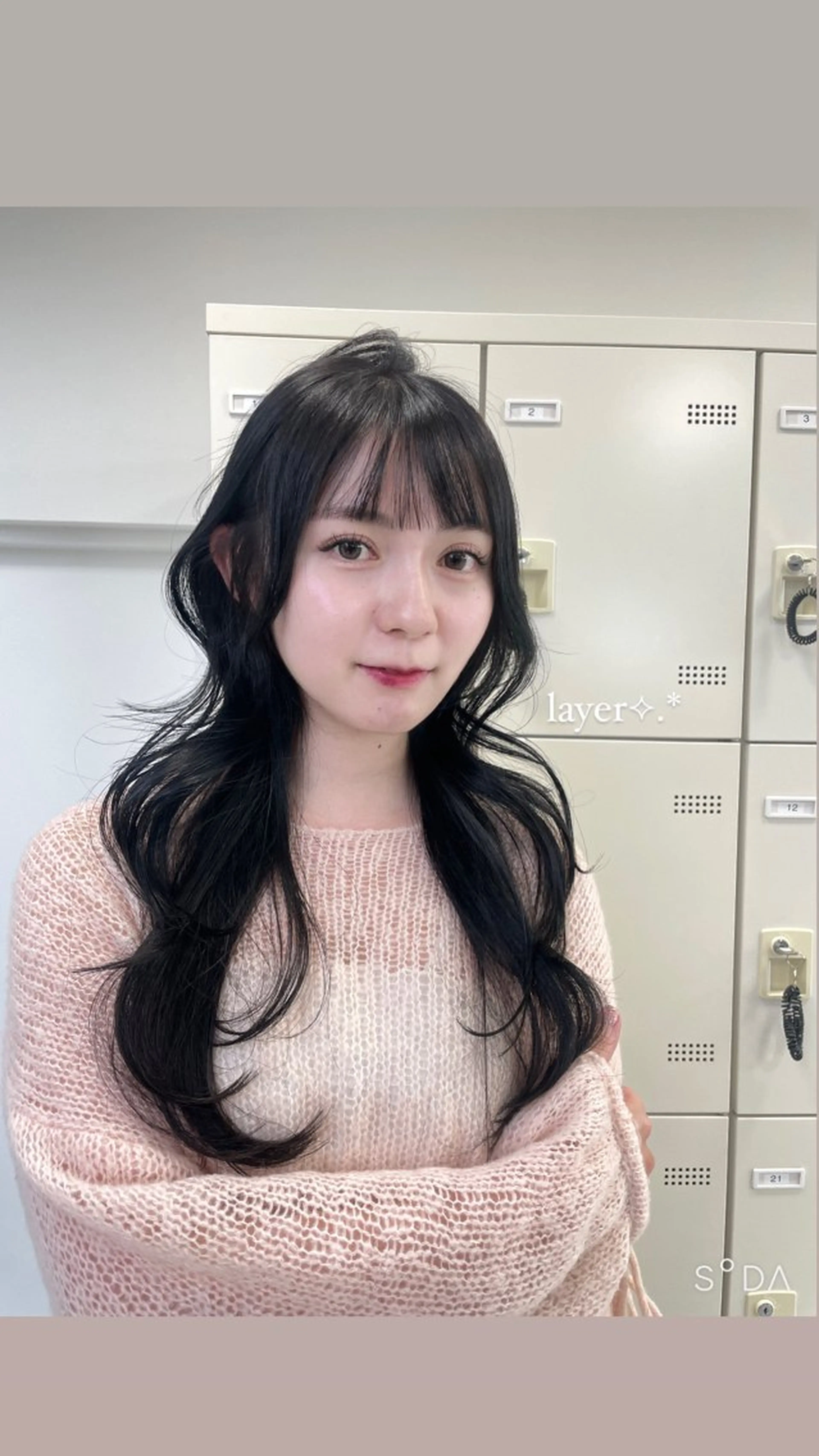 セミロング カット ヘアカラー MOE 福岡韓国ヘア✧︎のヘアスタイル