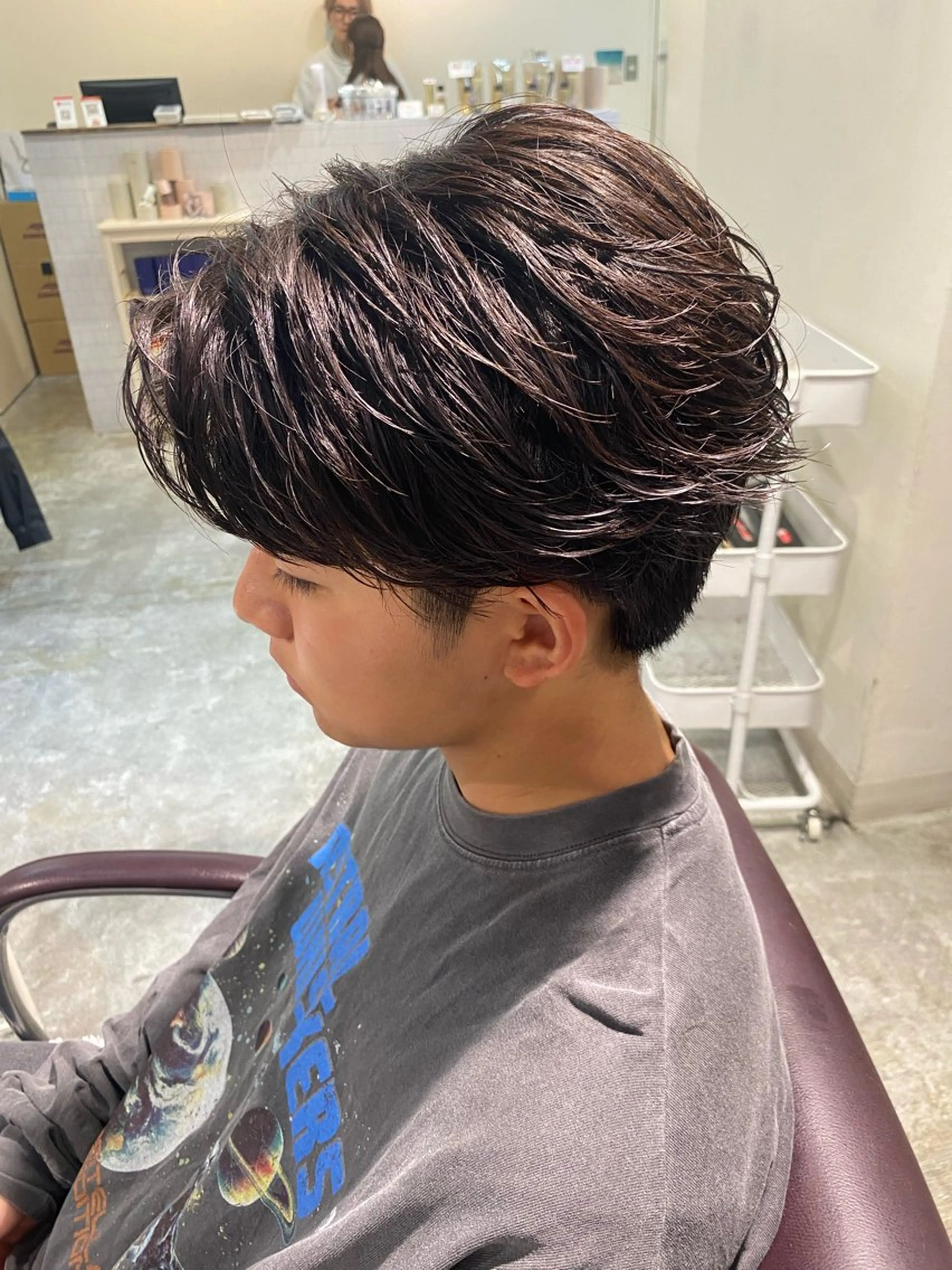 ショート パーマ メンズ フェザーパーマ メンズパーマ カット パーマ パーマ特化/フェザー パーマシャドウ/真生のヘアスタイル