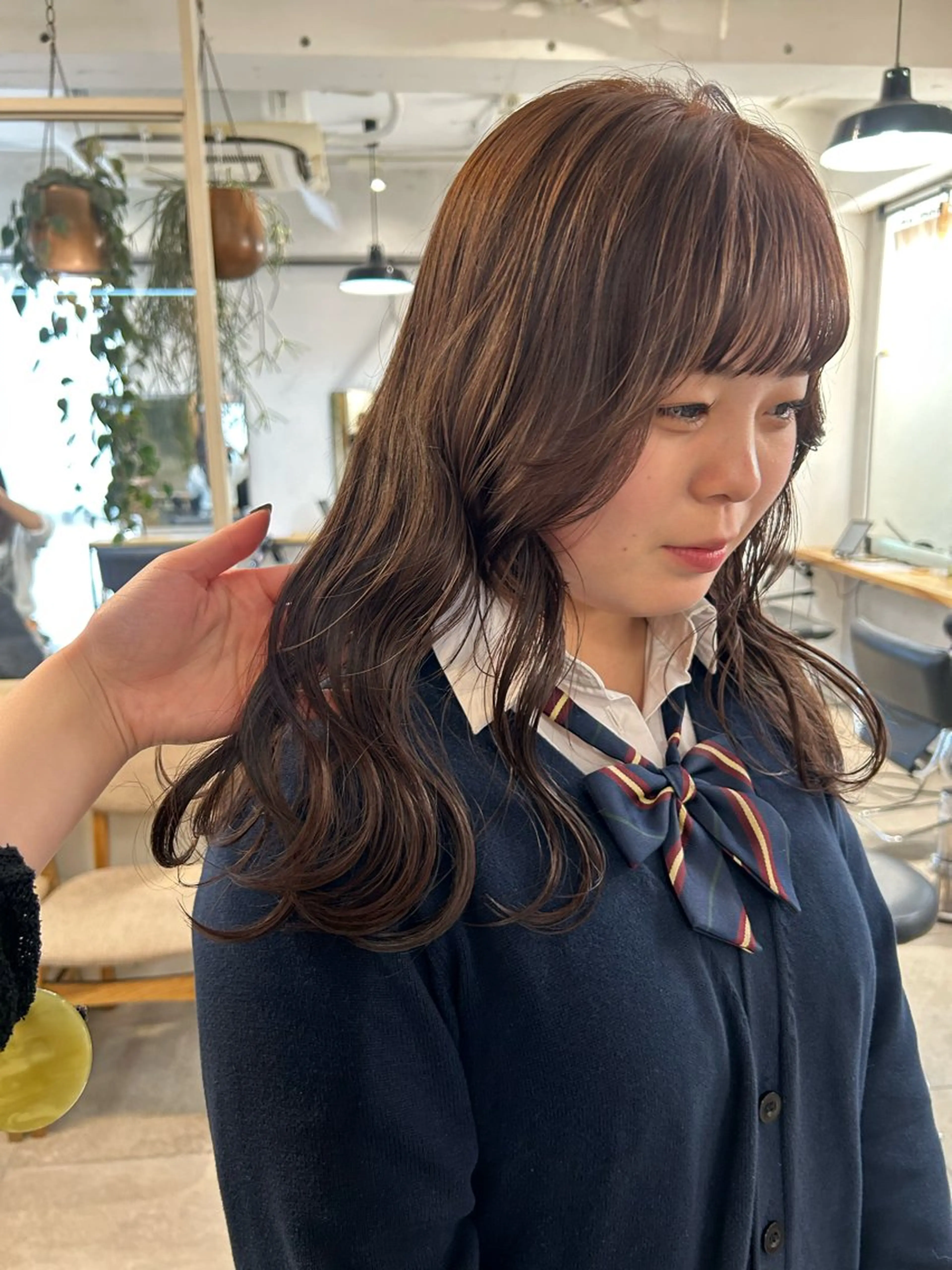 セミロング カラー ヘアカラー じゅわっと暖色カラー 🍊Moemiのヘアスタイル