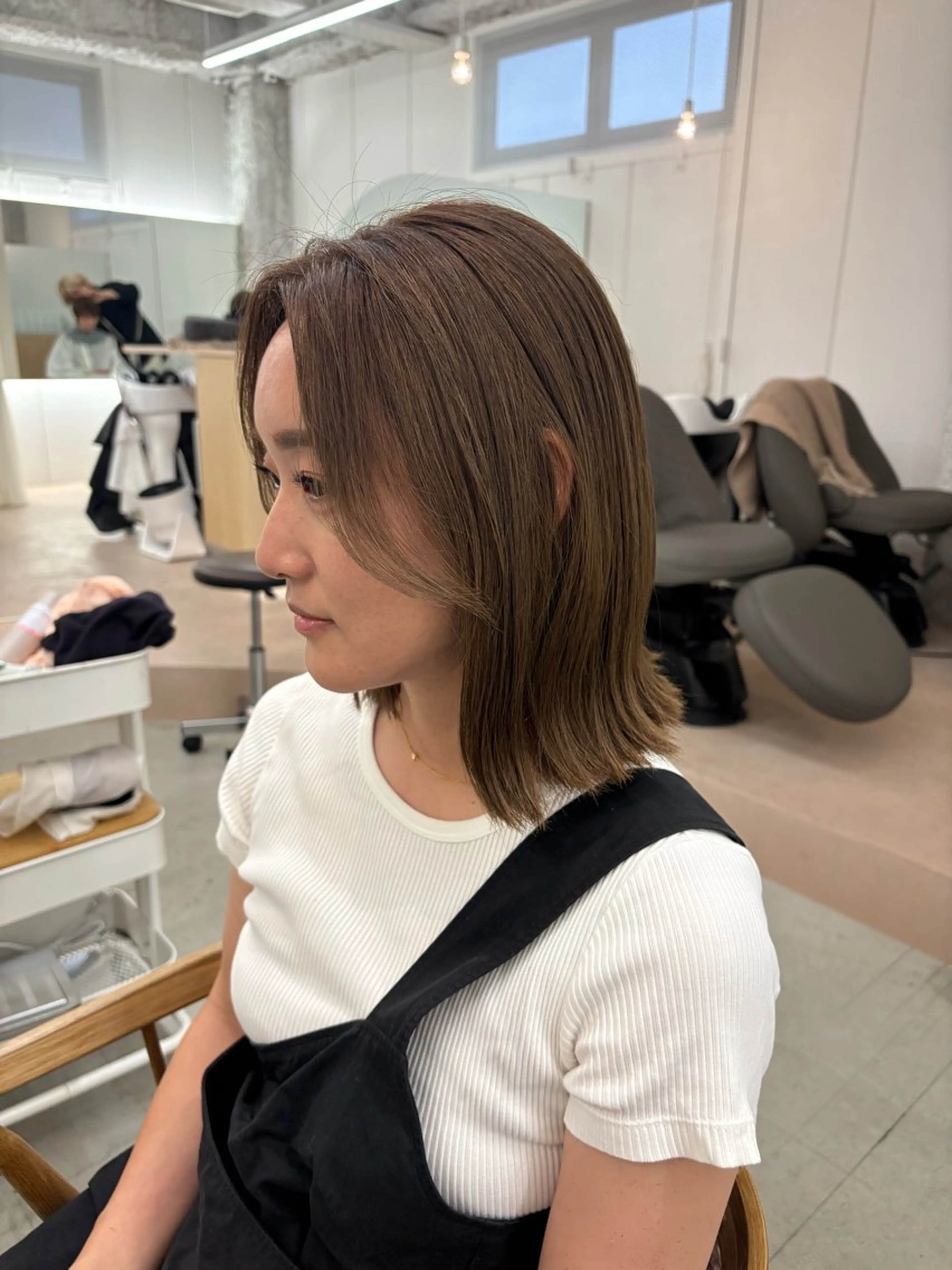 ミディアム カラー ベージュカラー ブラウンカラー ブラウンベージュ NIKO/名古屋/ 髪質改善/艶髪のヘアスタイル