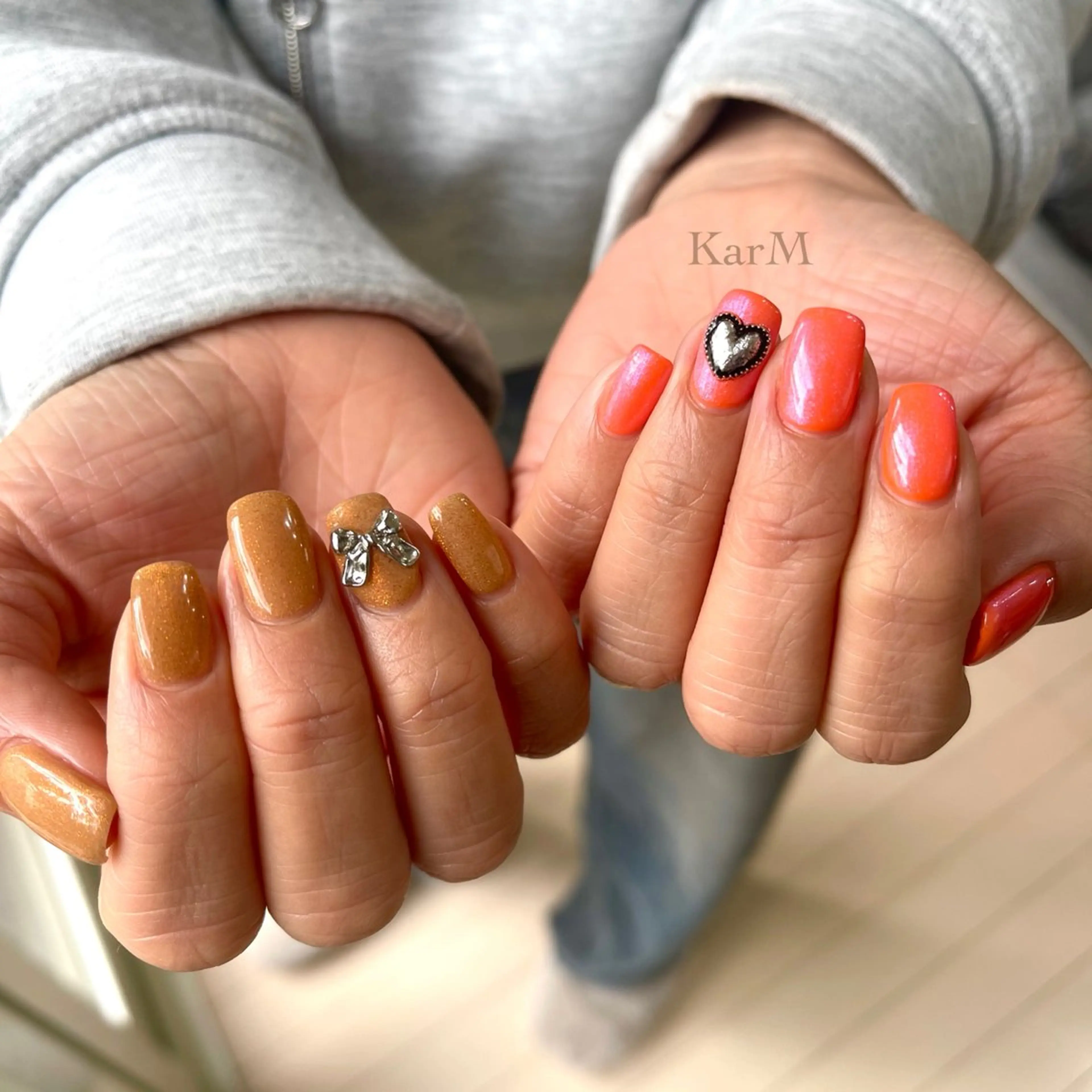 ネイル オーロラネイル チークネイル フラッシュネイル フレンチネイル グラデーション ハンドネイル ogino karinのネイルデザイン