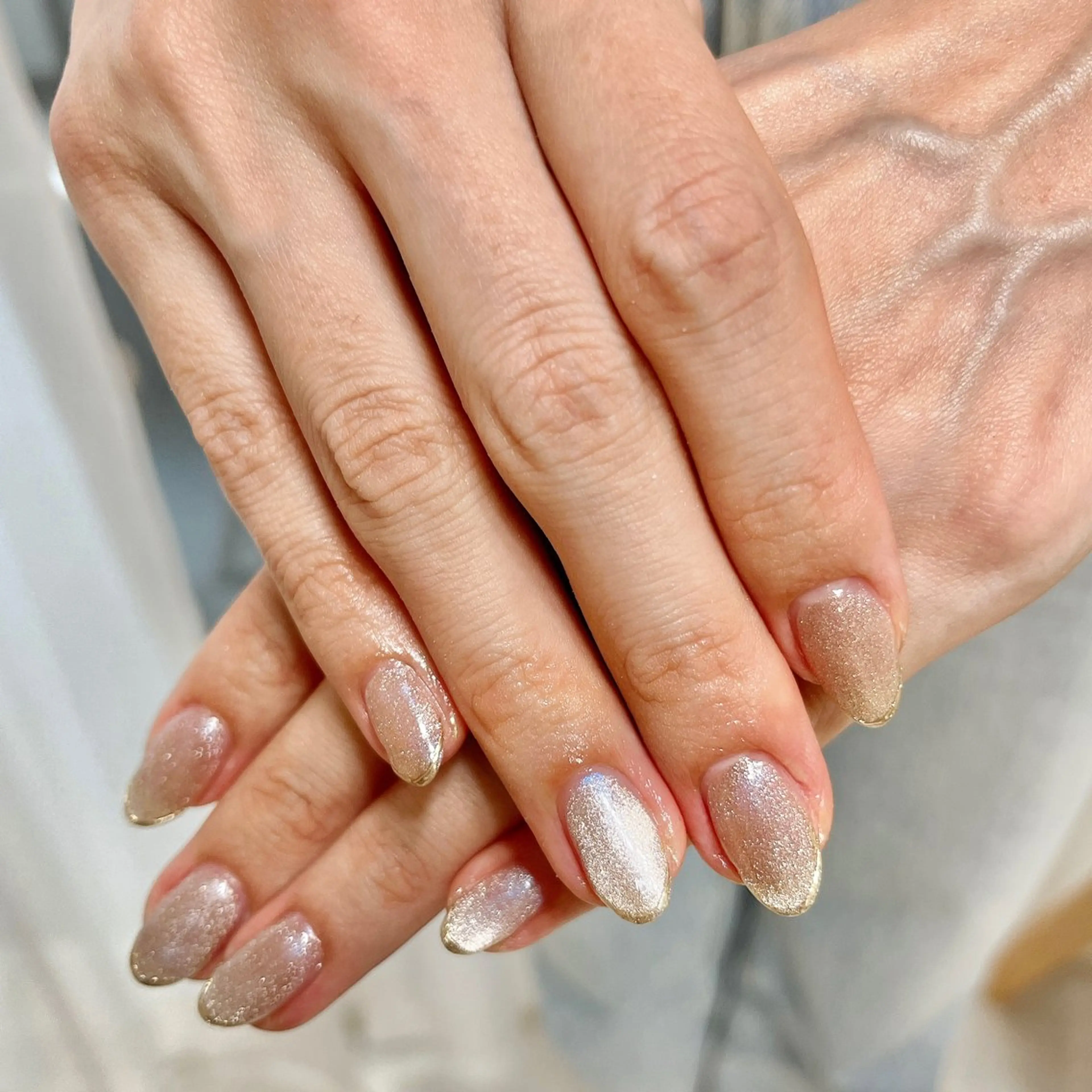 ネイル フレンチネイル キラキラネイル マグネットネイル ミラーネイル ブライダルネイル ハンドネイル Bianca TORII🌞のネイルデザイン