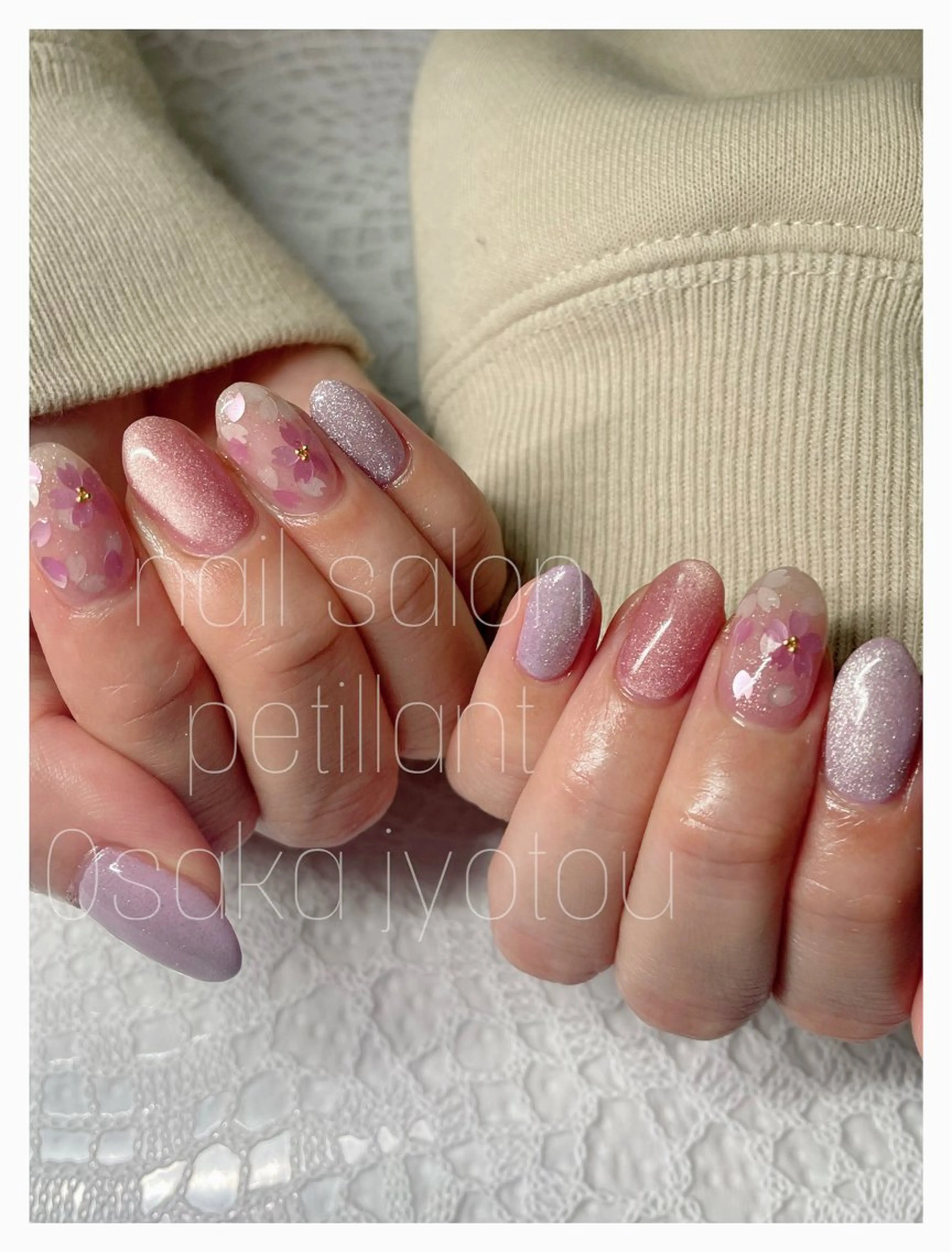ネイル 桜ネイル フットネイル 持ち込み 春ネイル petillant所属・nail salon petillantのネイルデザイン