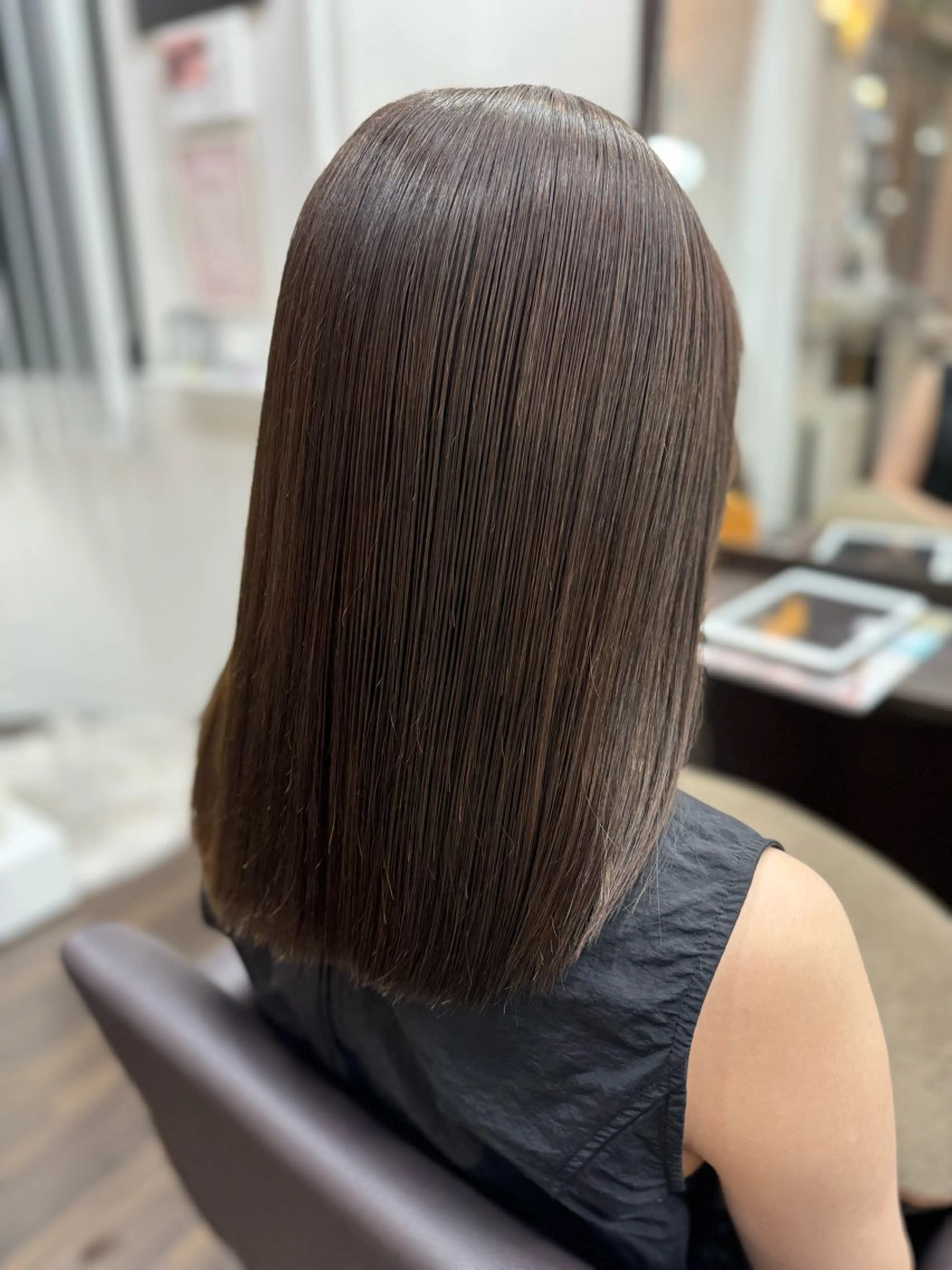 ミディアム カット ヘアカラー トリートメント 美髪髪質改善✨ 店長 天城由香のヘアスタイル