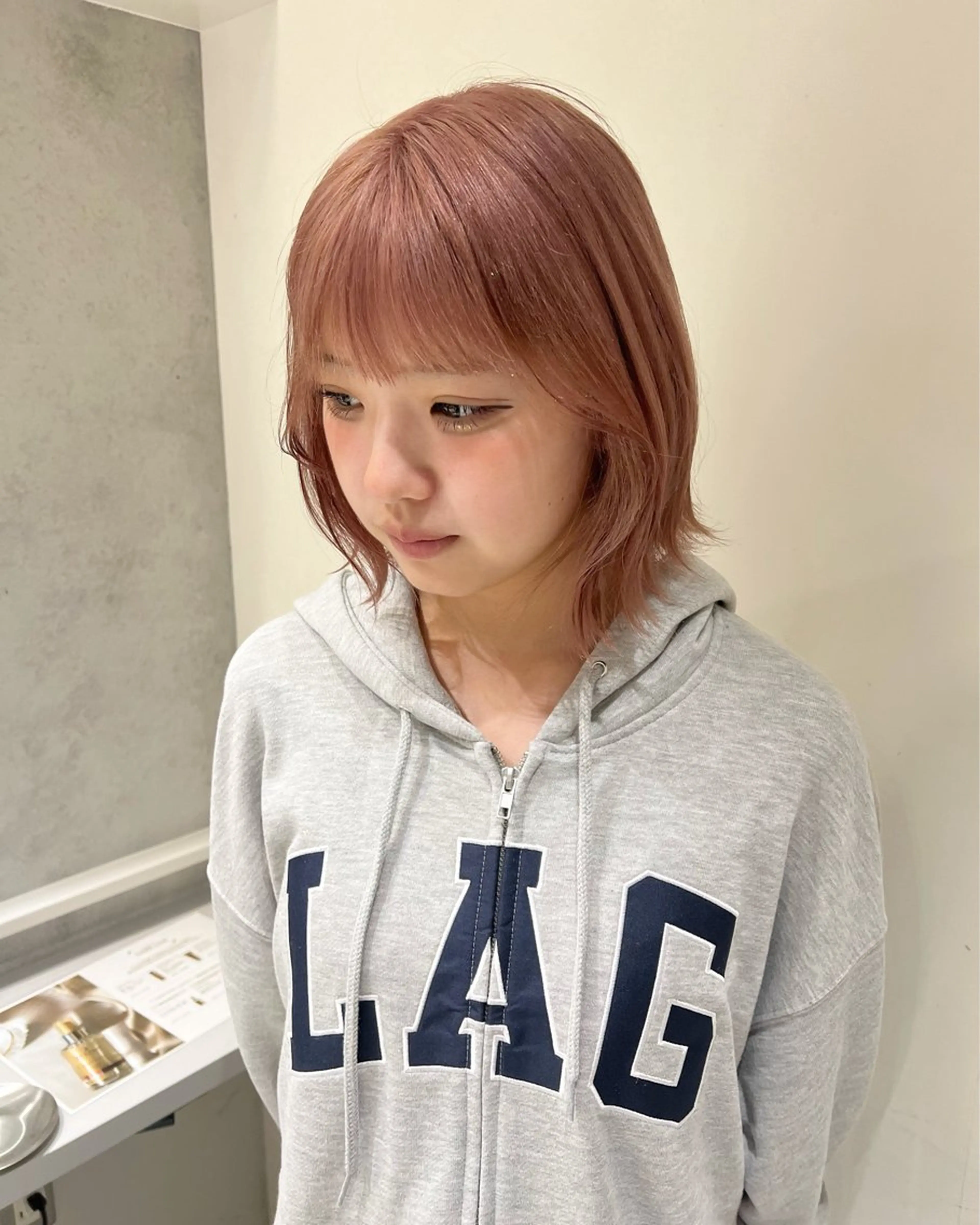 カラー ベージュカラー ピンクカラー ピンクベージュ ayaka🫧 梅田ダブルカラーのヘアスタイル