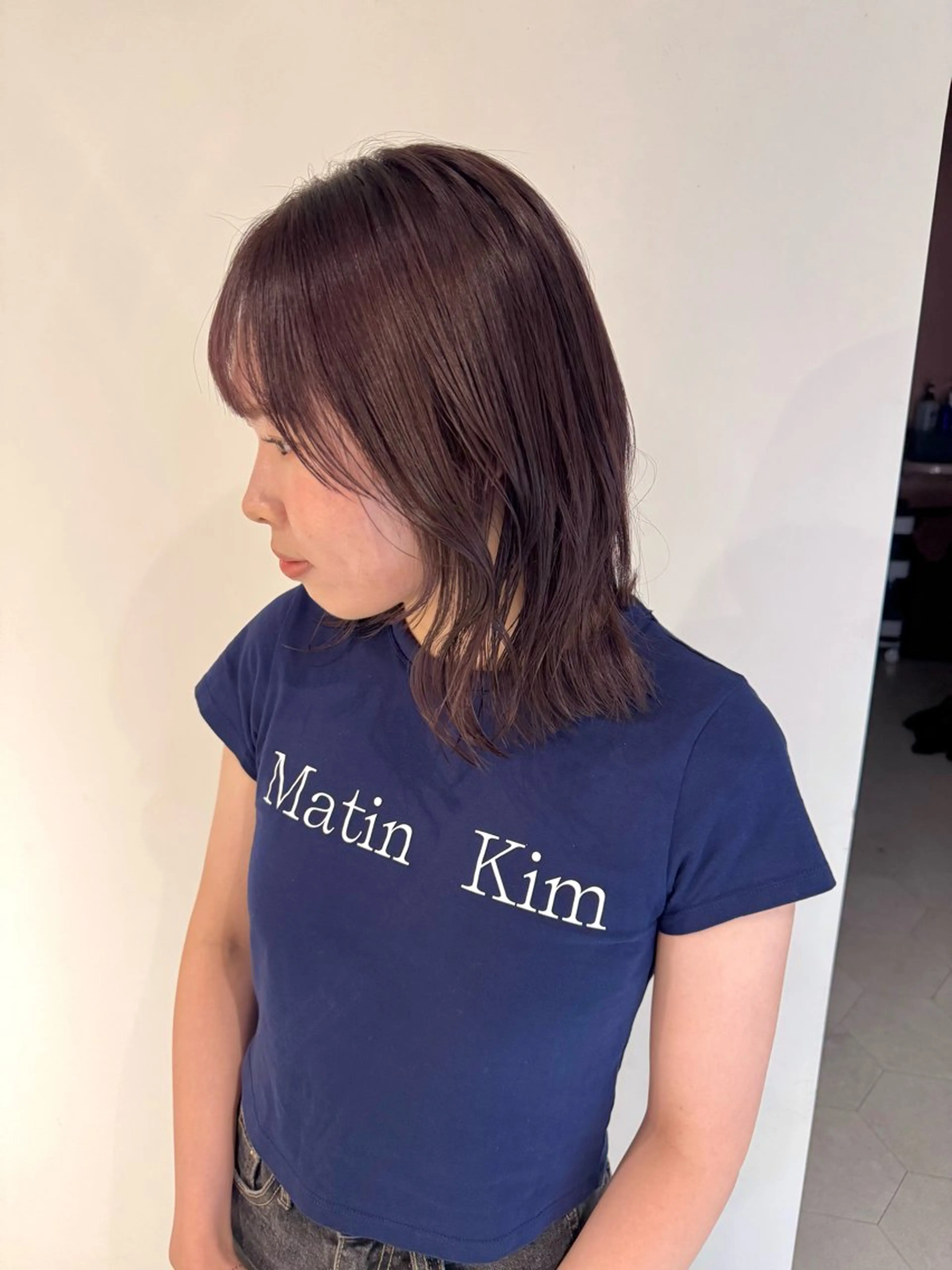 ミディアム カラー 切りっぱなしボブ ショートボブ アッシュ ベージュカラー グレージュ 髪質改善マスター 長尾勇弥/梅田中津のヘアスタイル