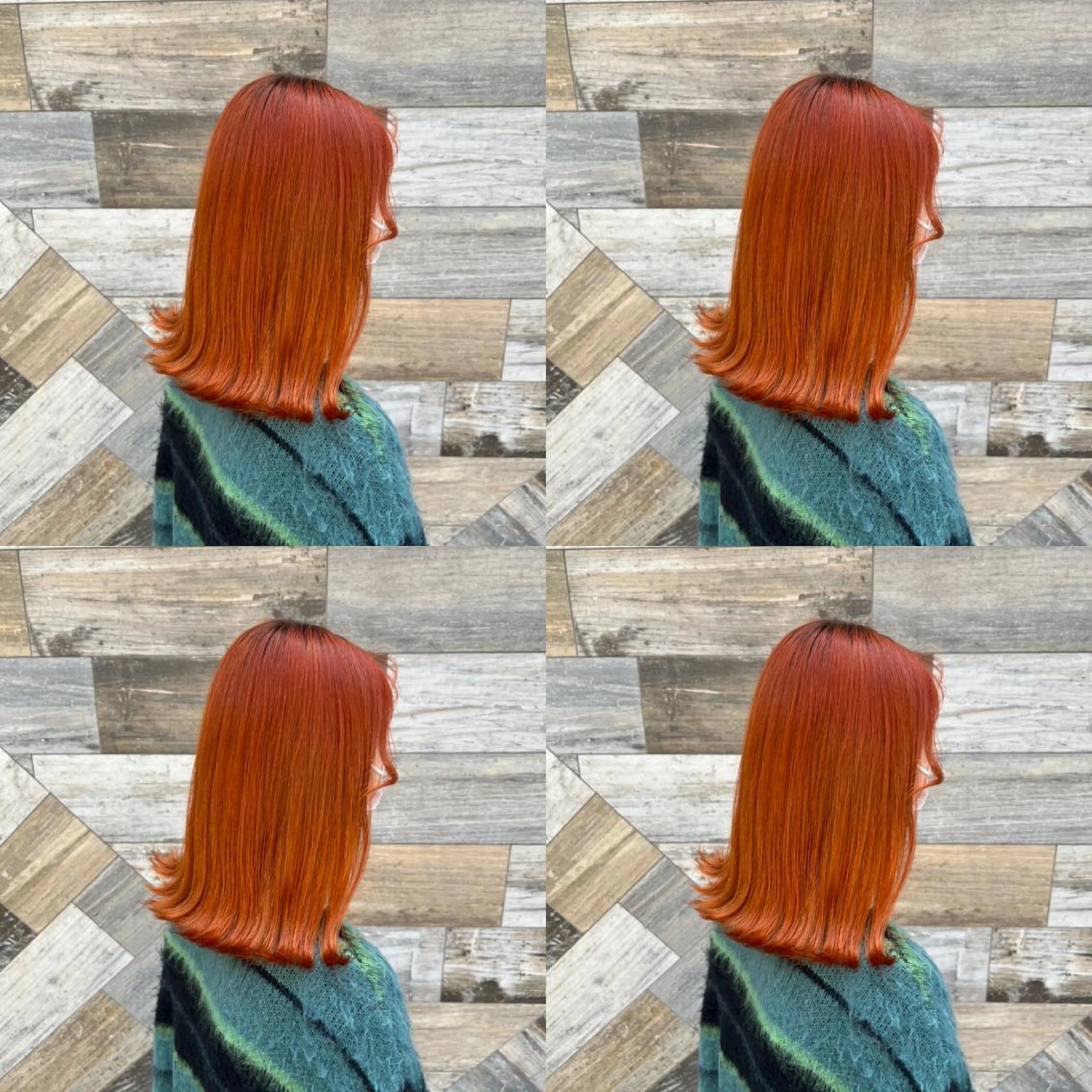 ミディアム カラー オレンジ ヘアカラー トリートメント ✨髪質改善✖︎顔周り レイヤー✨ナカムラのヘアスタイル