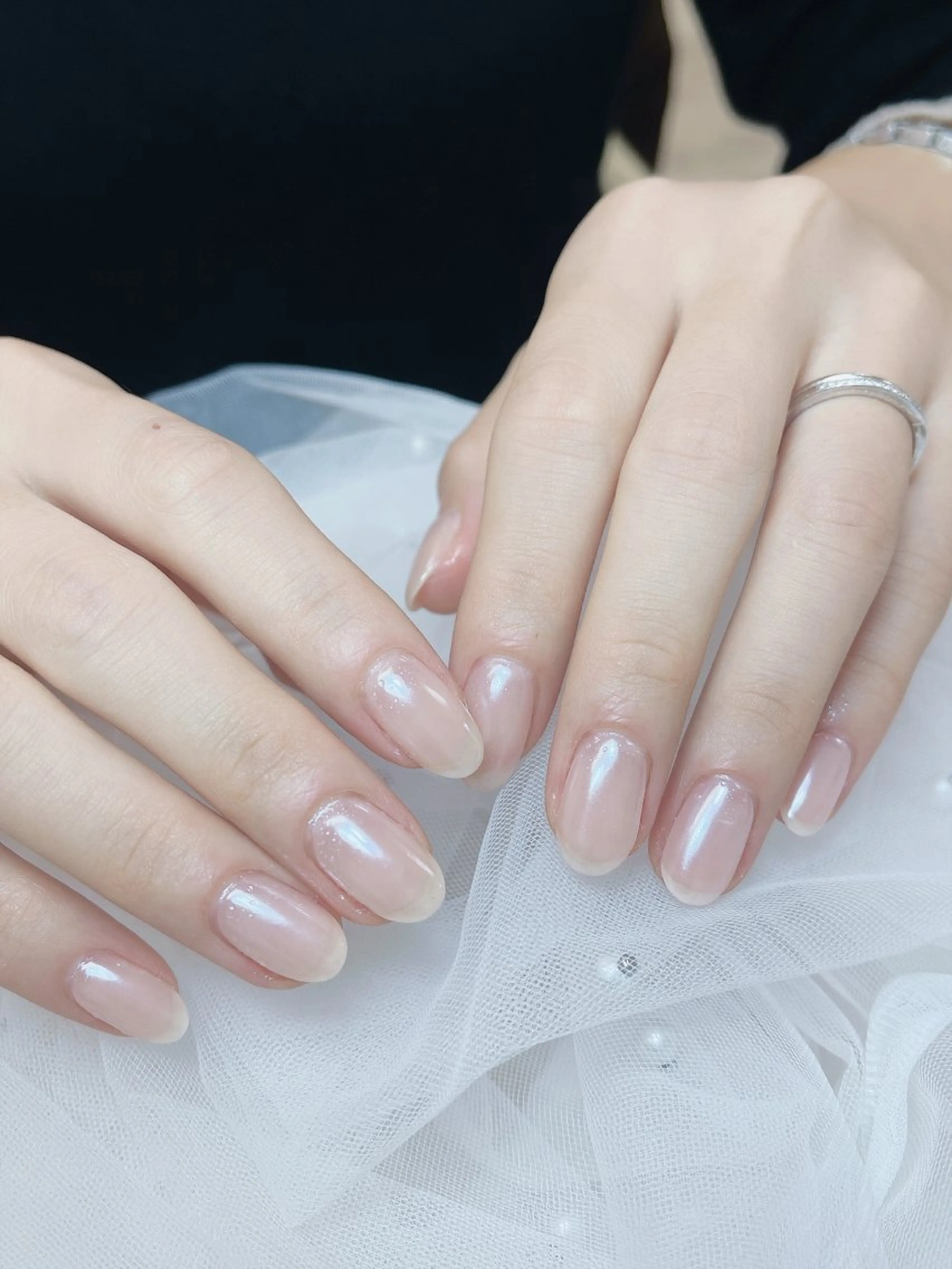 ネイル チークネイル フレンチネイル グラデーション 氷ネイル・うるうるネイル キラキラネイル ハンドネイル DUO MI nail salonのネイルデザイン