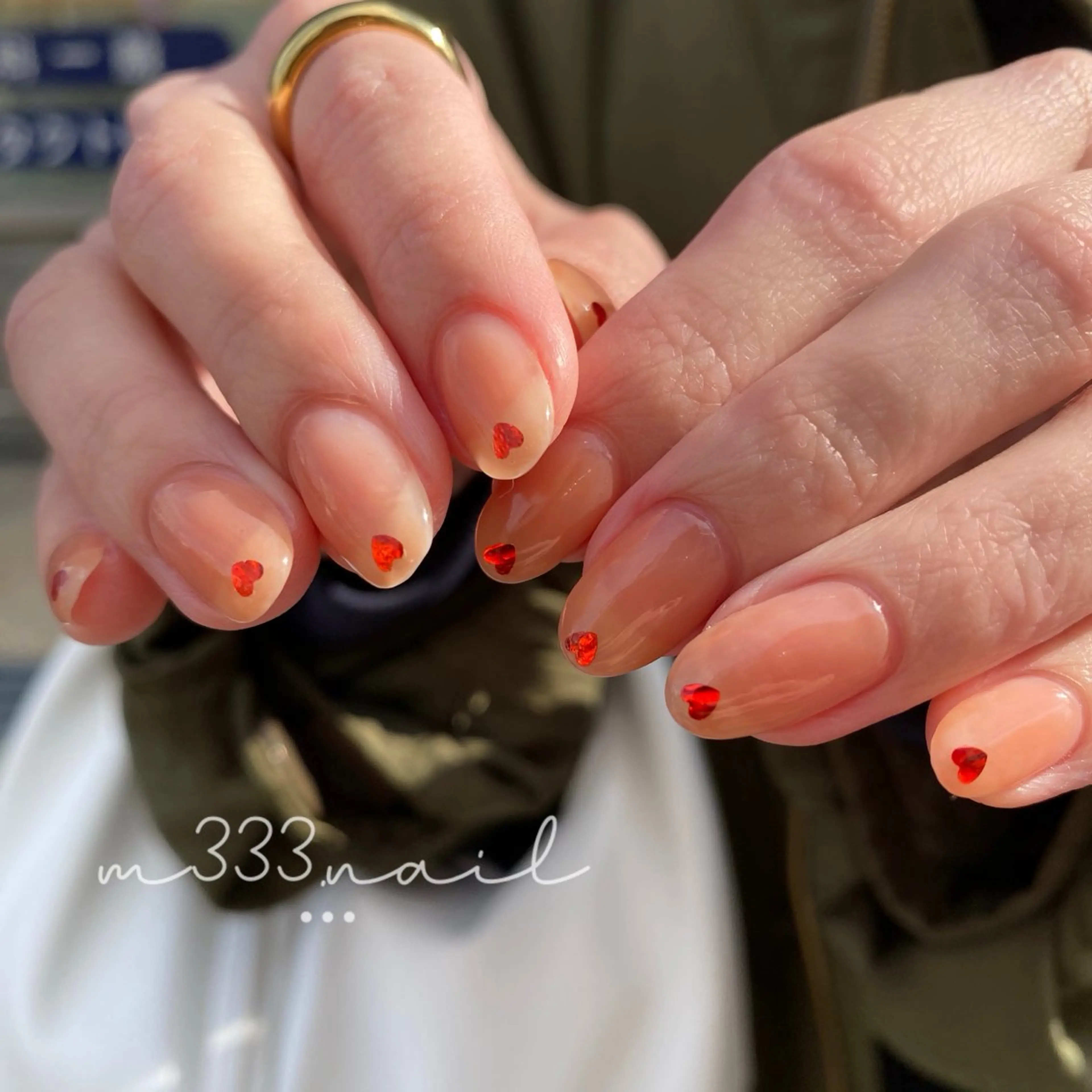 ネイル ハート オフィスネイル シンプルネイル ハンドネイル hair  MILE.所属・MILE. mukonosouのネイルデザイン