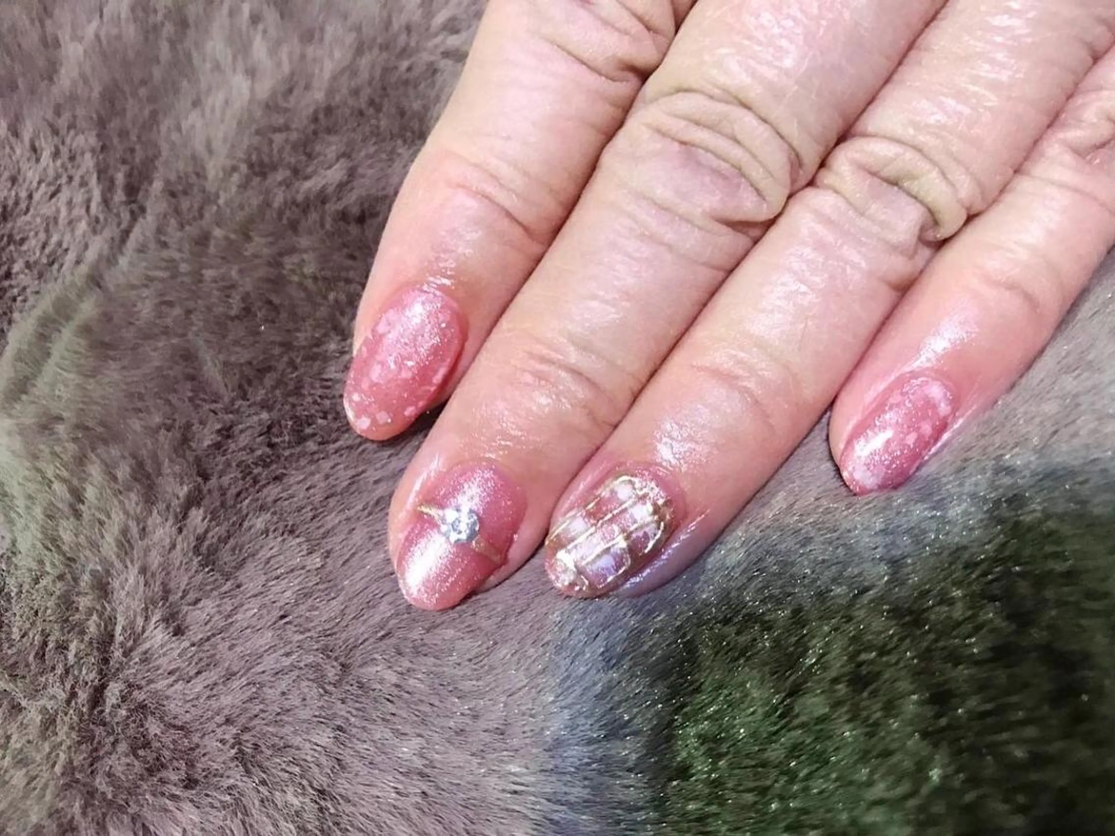 ネイル アートネイル ミラーネイル ニュアンスネイル ピンク Kimura Yukoのネイルデザイン