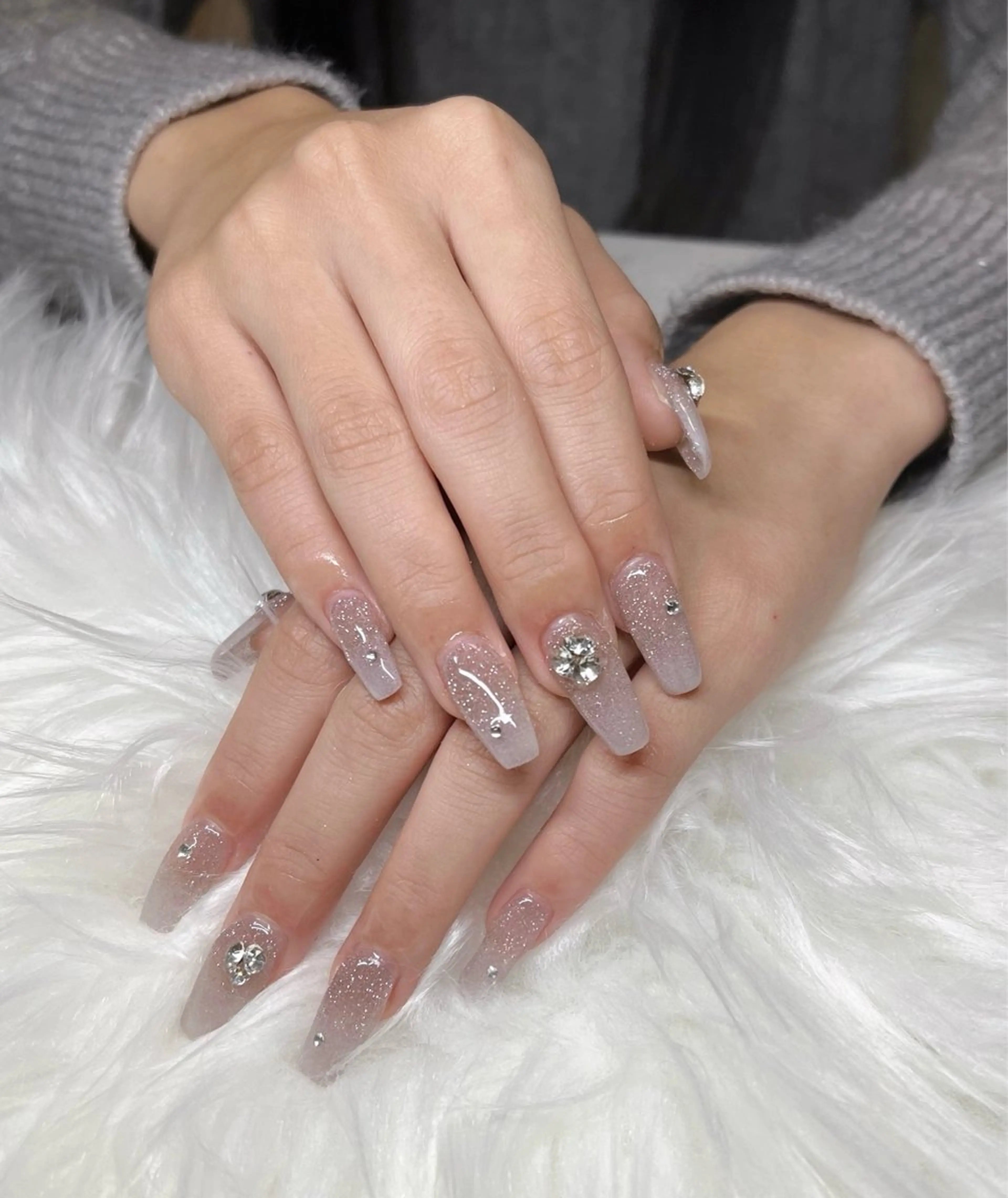 ネイル フラッシュネイル ラメ(グリッター) ハンドネイル CHARME 🤎〔RINA〕のネイルデザイン