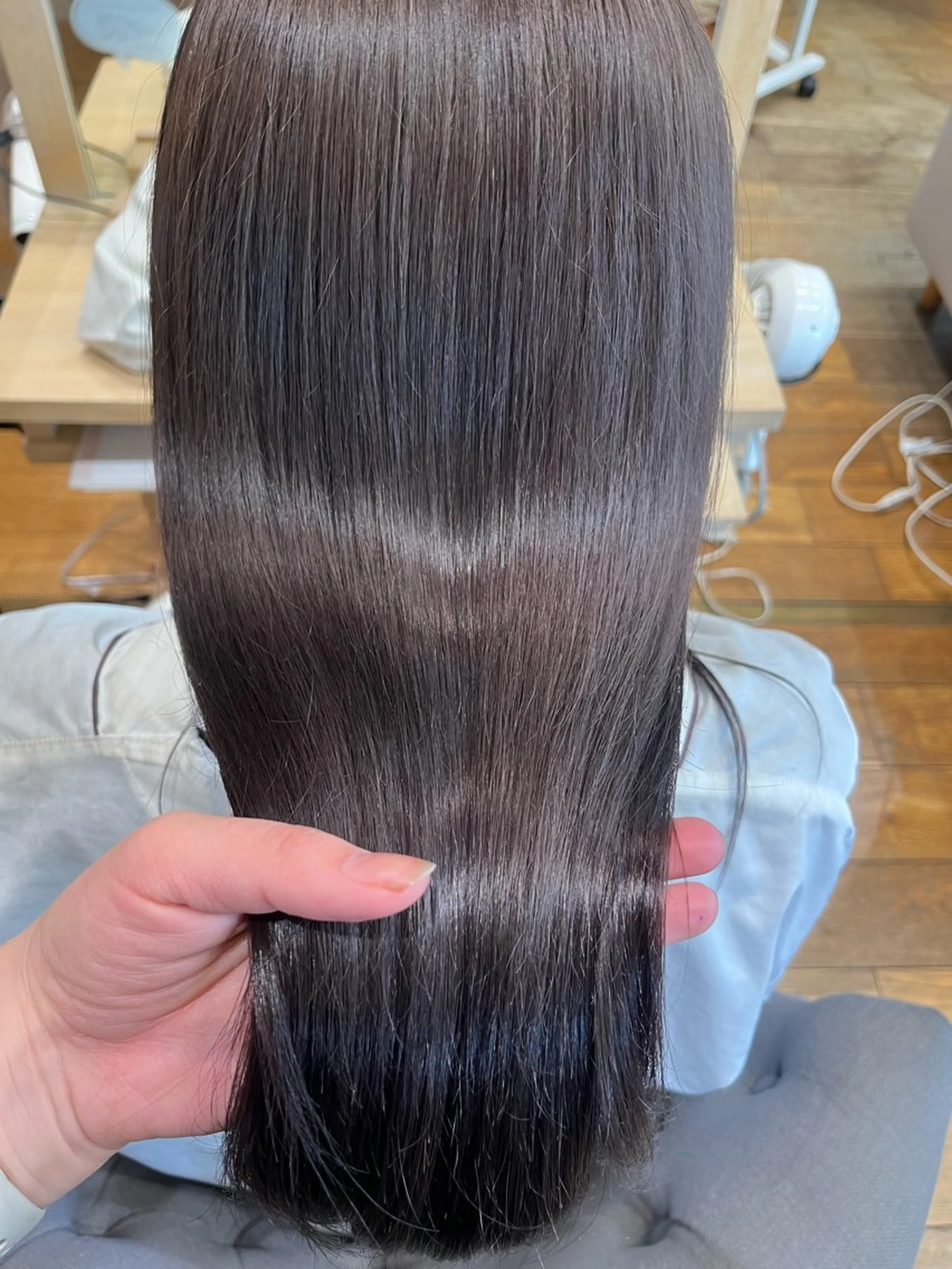 ロング カラー グレージュ ラベンダーカラー ラベンダーグレージュ ラベンダーグレー ヘアカラー 暖色カラー/ダブル カラー/名古屋/辻のヘアスタイル